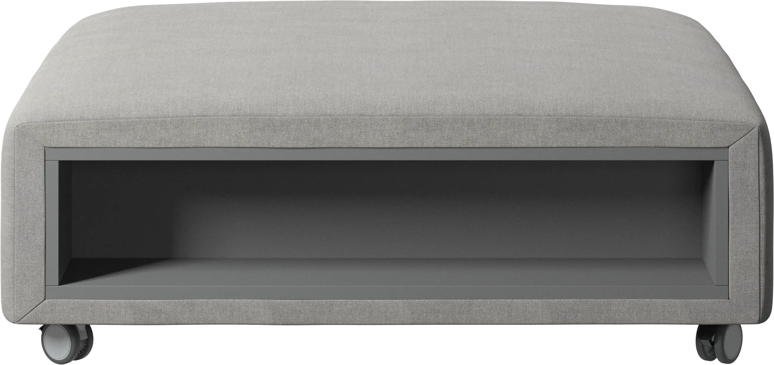 Hampton footstool on wheels with storage left and right sides