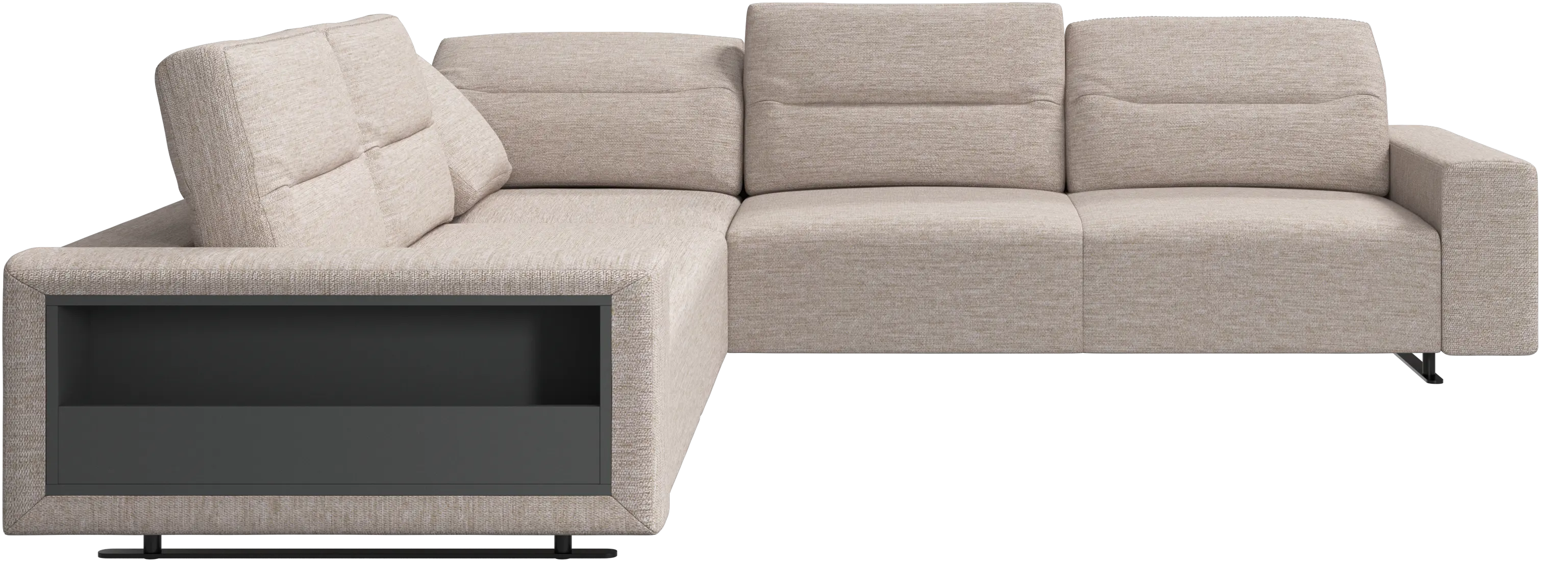 Hampton corner sofa with adjustable back and storage