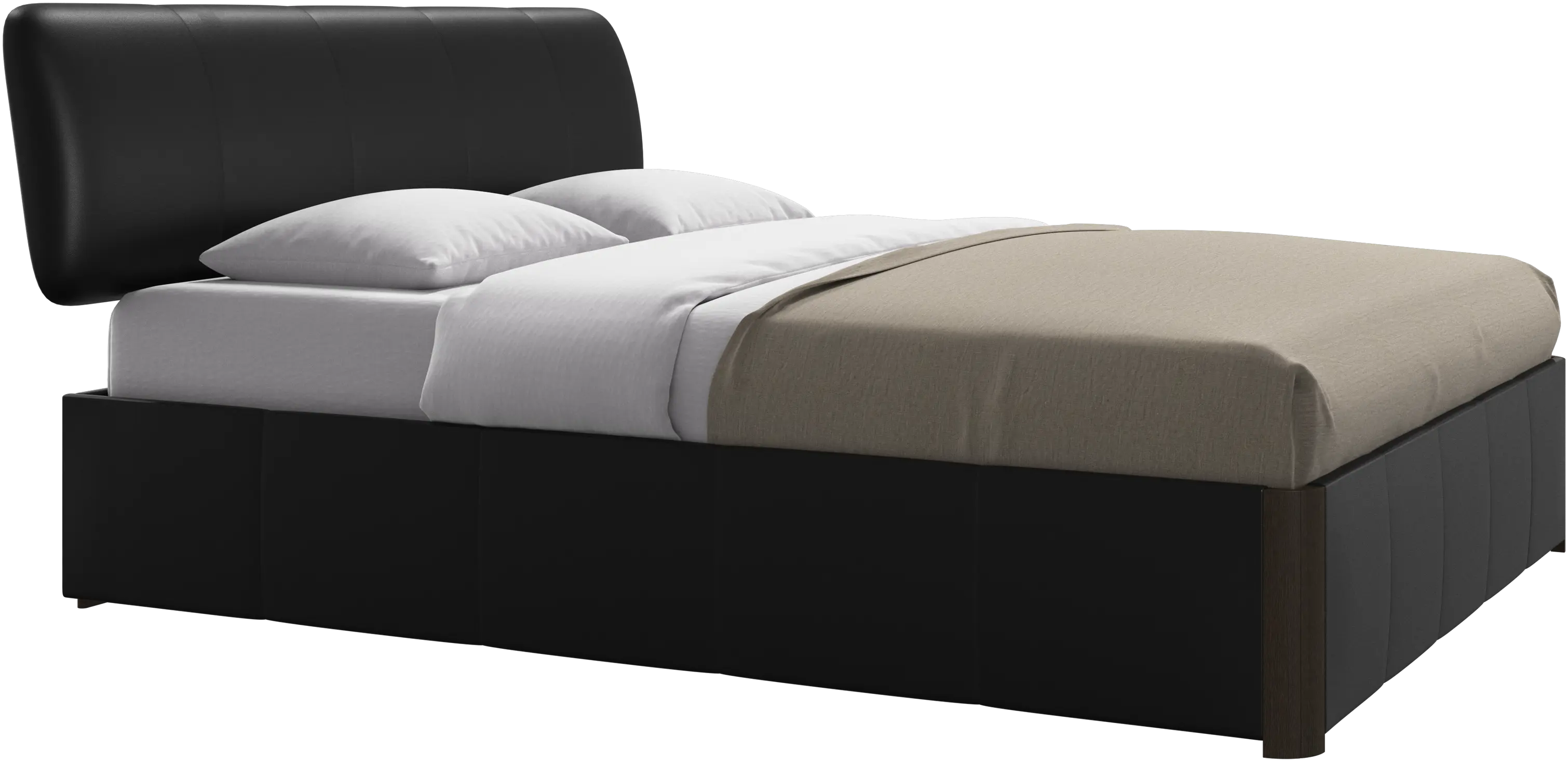 Element cama, cabecero montado en la cama, con láminas y solución de almacenamiento, excl. colchón