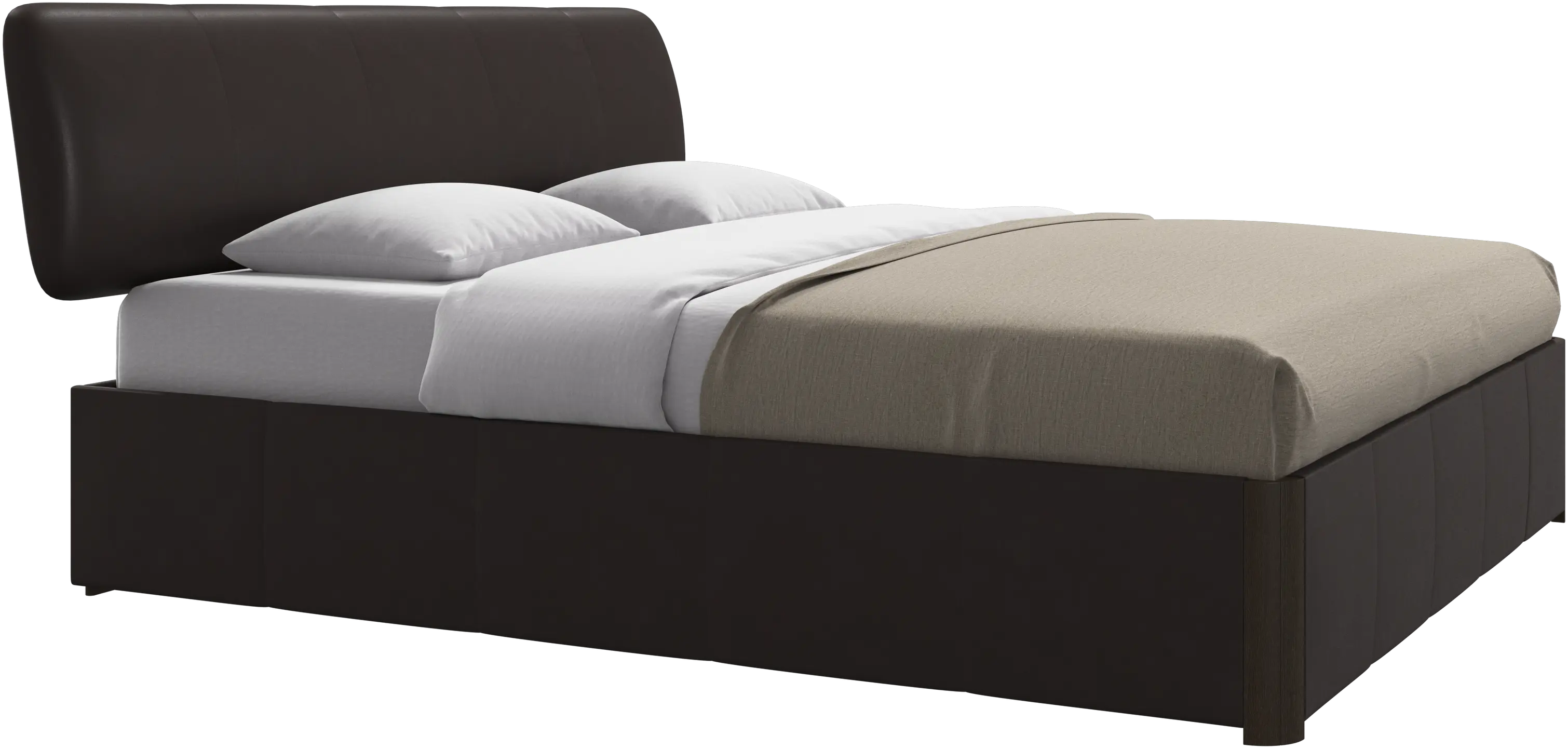 Element bed, bed-mounted headboard, with slats and storage solution, excl. mattress