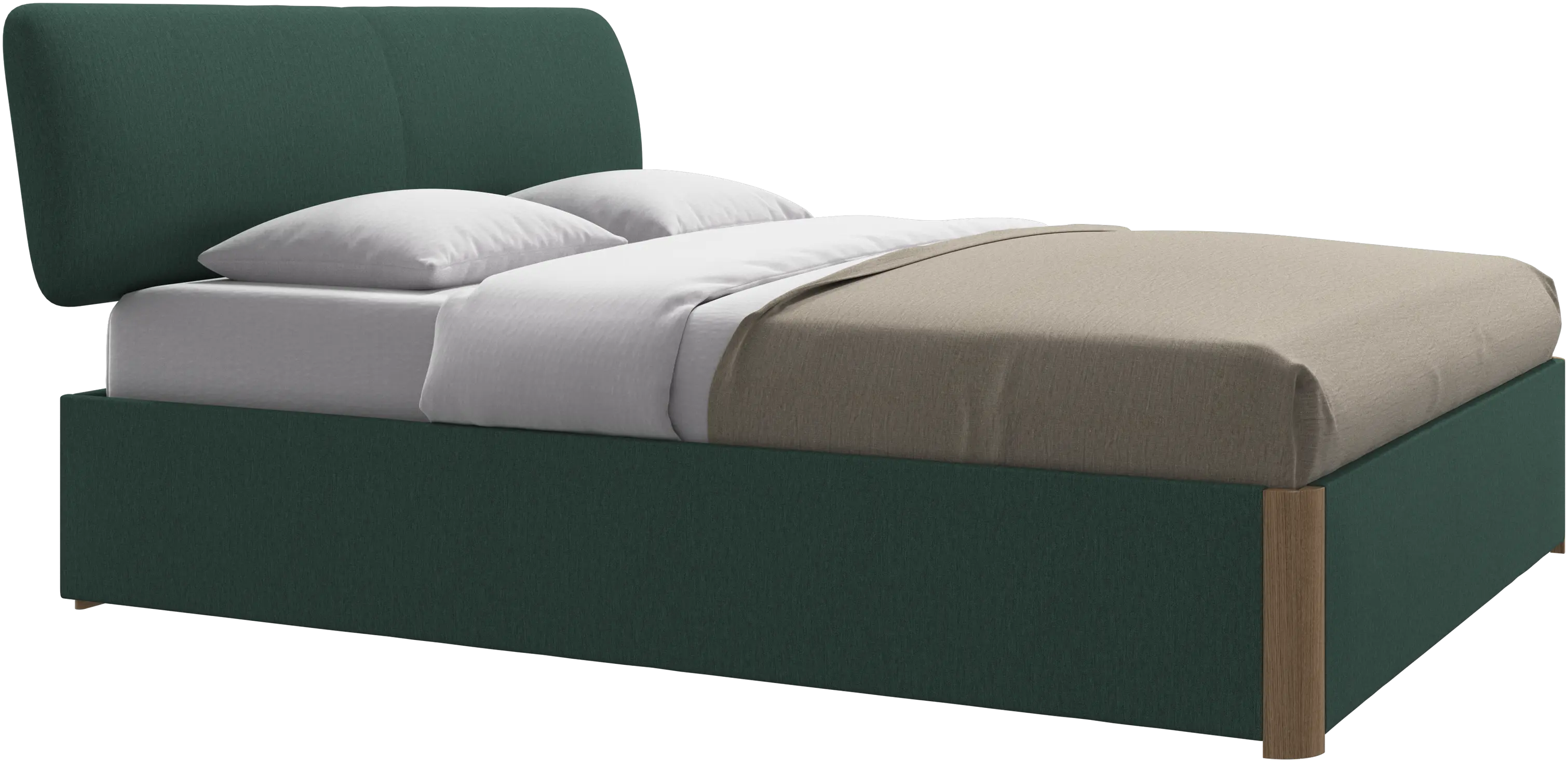 Element bed, bed-mounted headboard, with slats and storage solution, excl. mattress