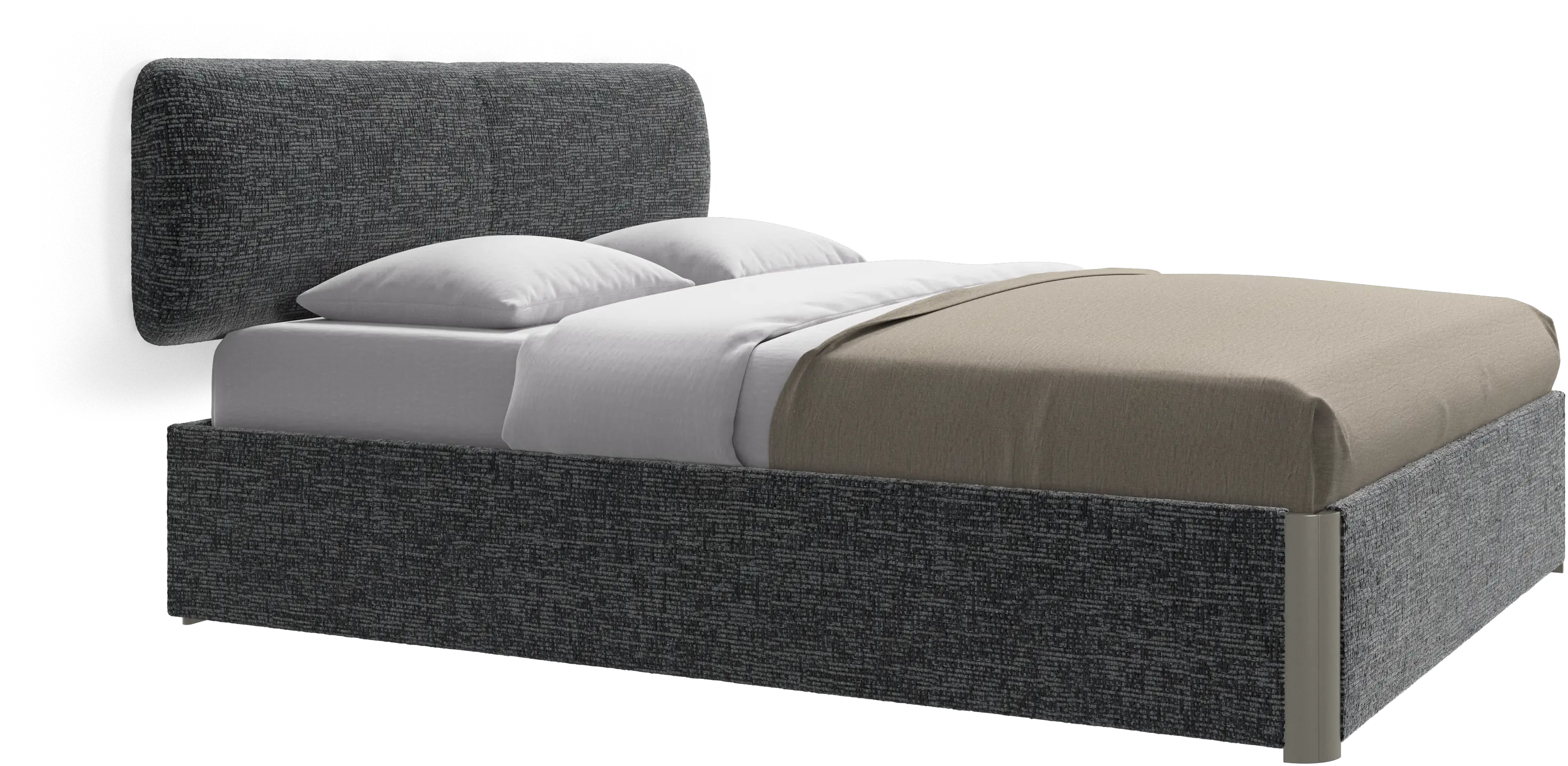 Element cama, cabecero montado en la pared, con láminas y solución de almacenamiento, excl. colchón