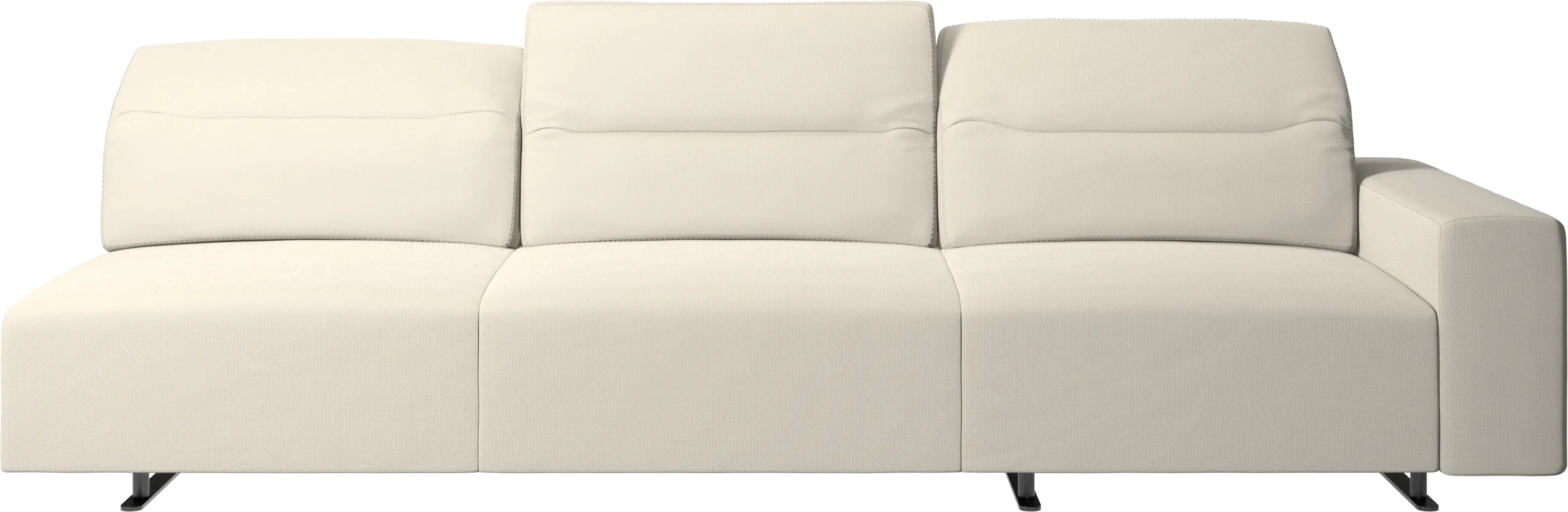 Hampton sofa with adjustable back and storage on the right side