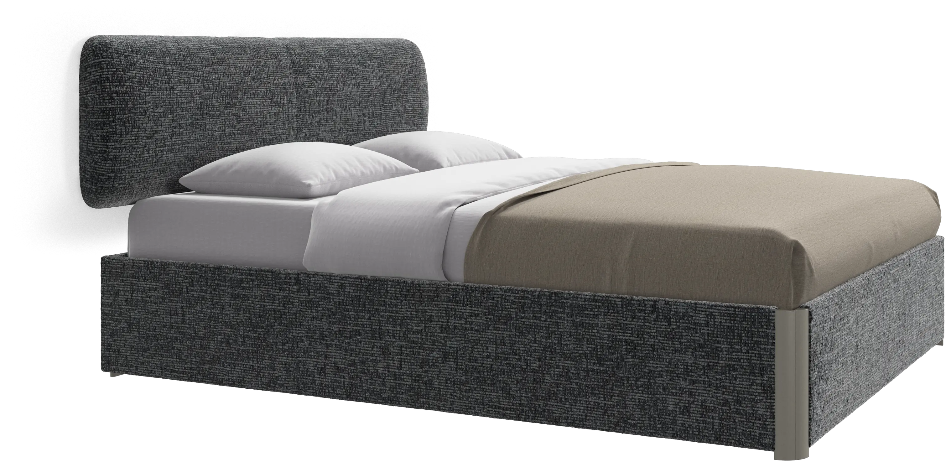 Element bed, wall-mounted headboard, with slats and storage solution, excl. mattress