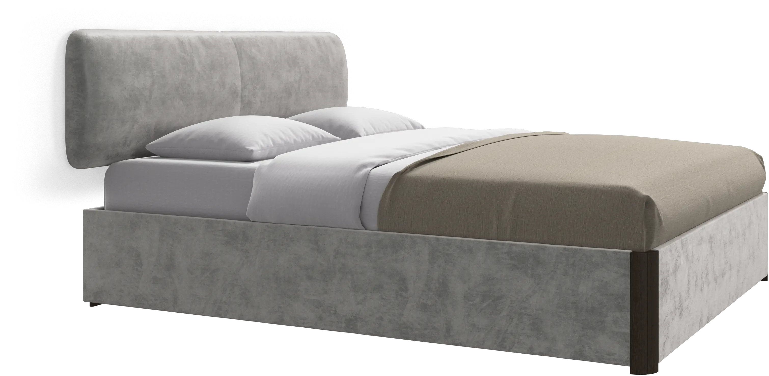 Element bed, wall-mounted headboard, with slats and storage solution, excl. mattress