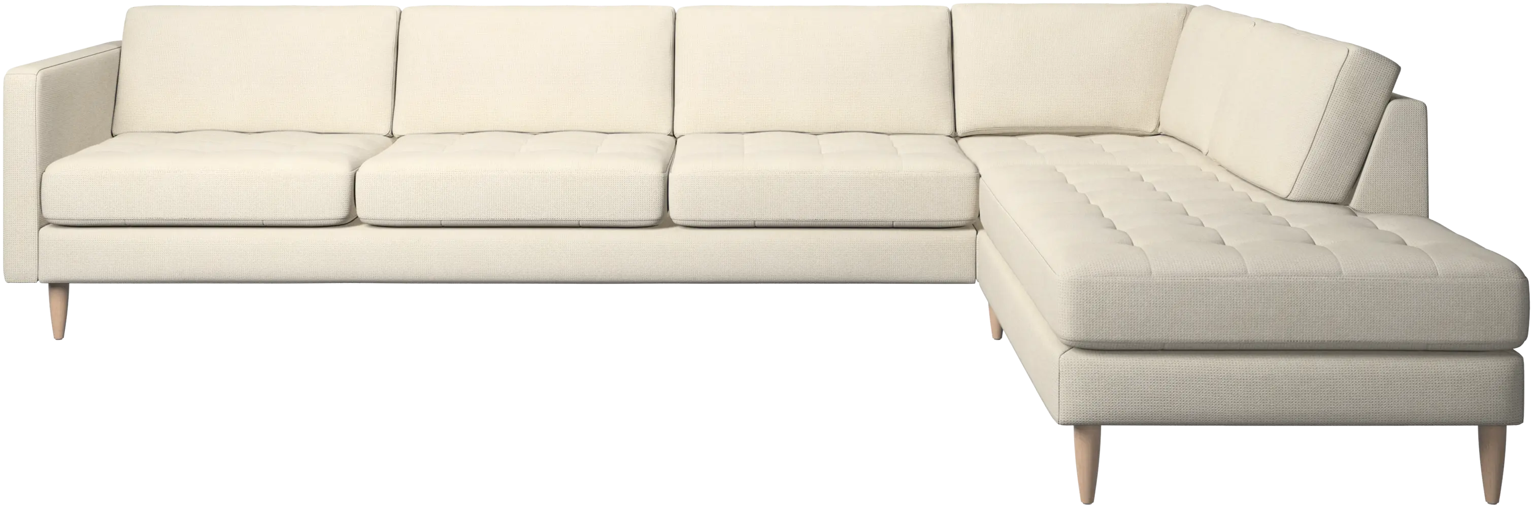 Osaka corner sofa with lounging unit, tufted seat