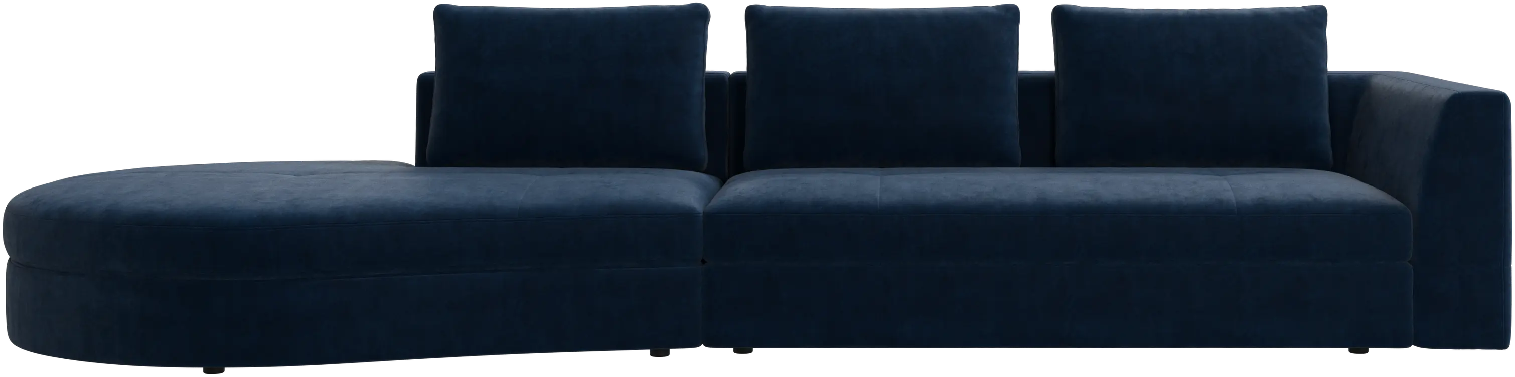 Bergamo sofa with round lounging unit, left