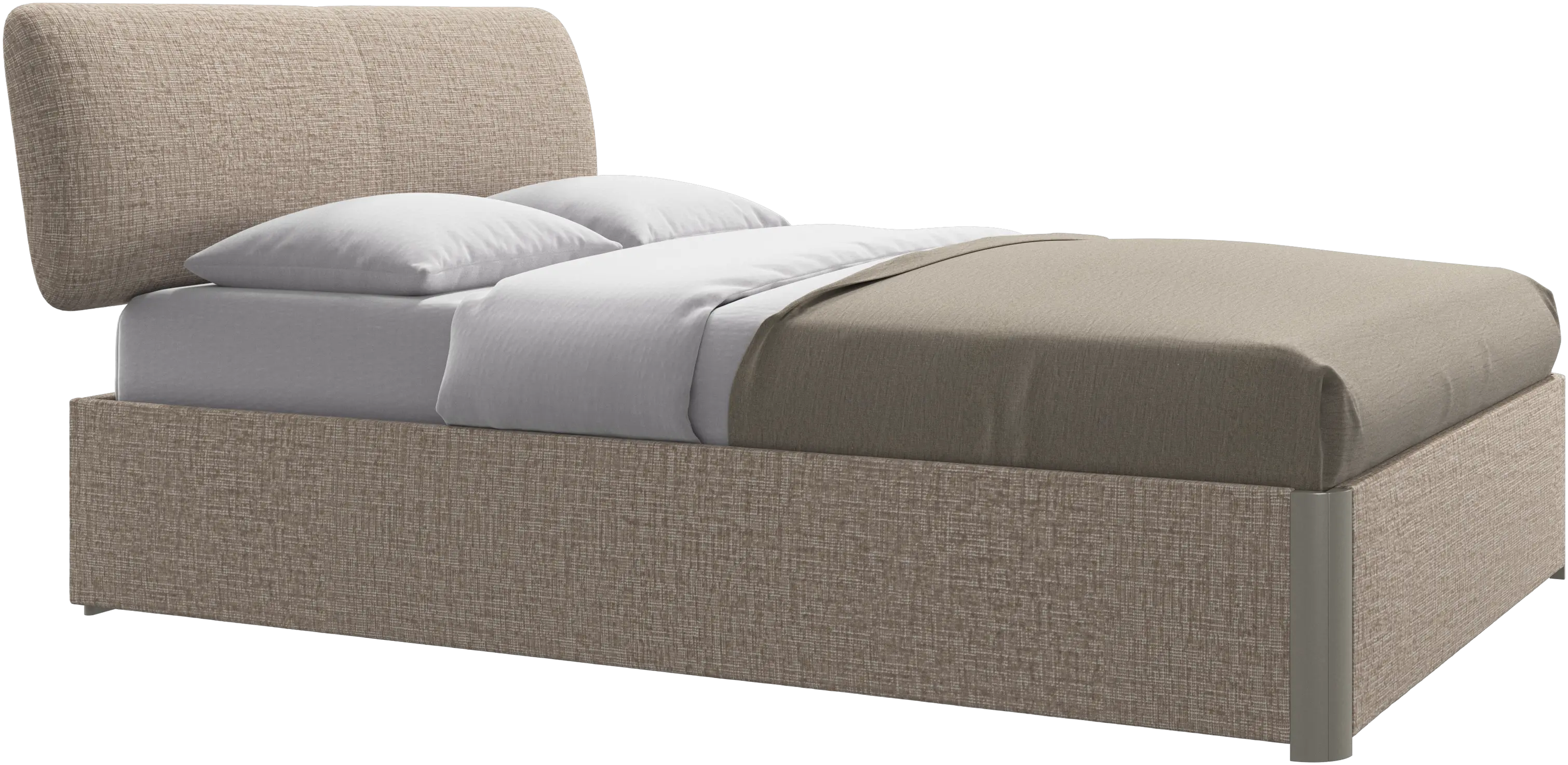Element bed, bed-mounted headboard, with slats and storage solution, excl. mattress