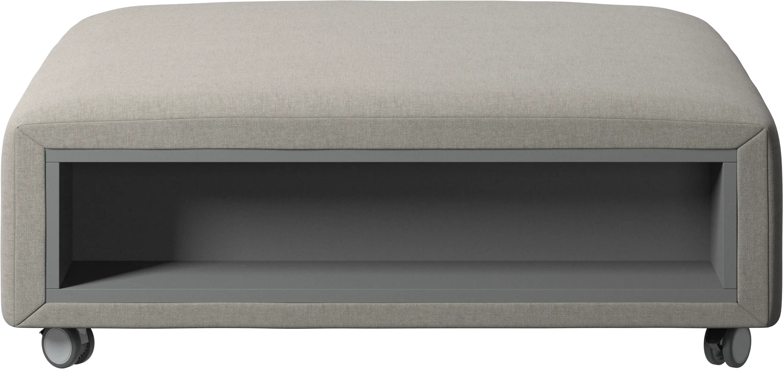 Hampton footstool on wheels with storage left and right sides