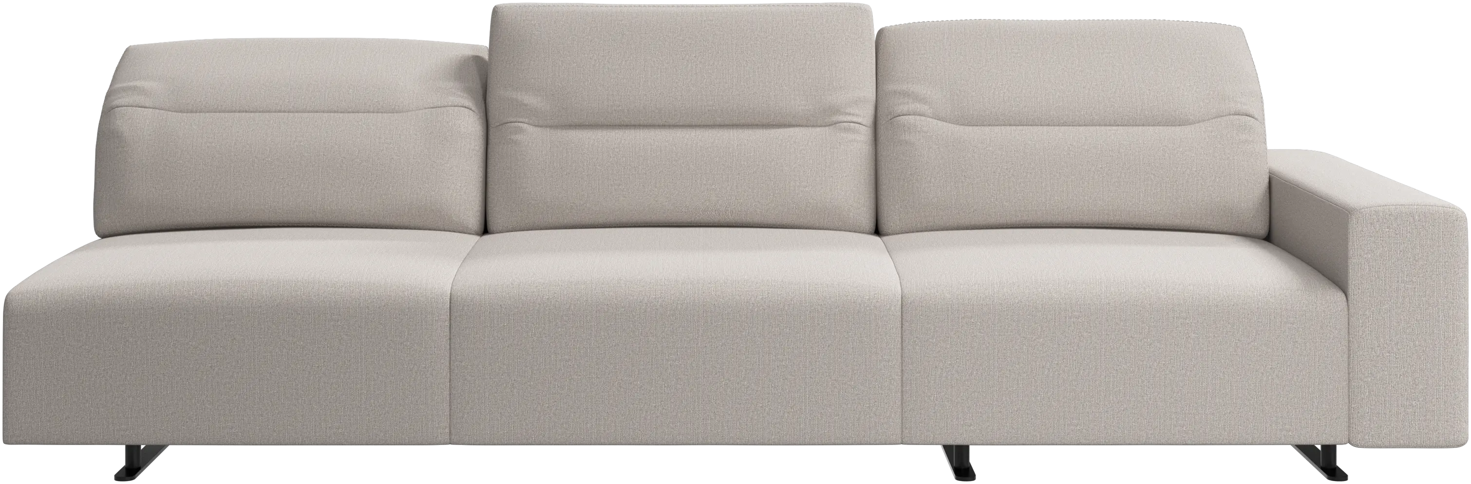 Hampton sofa with adjustable back and storage on the right side