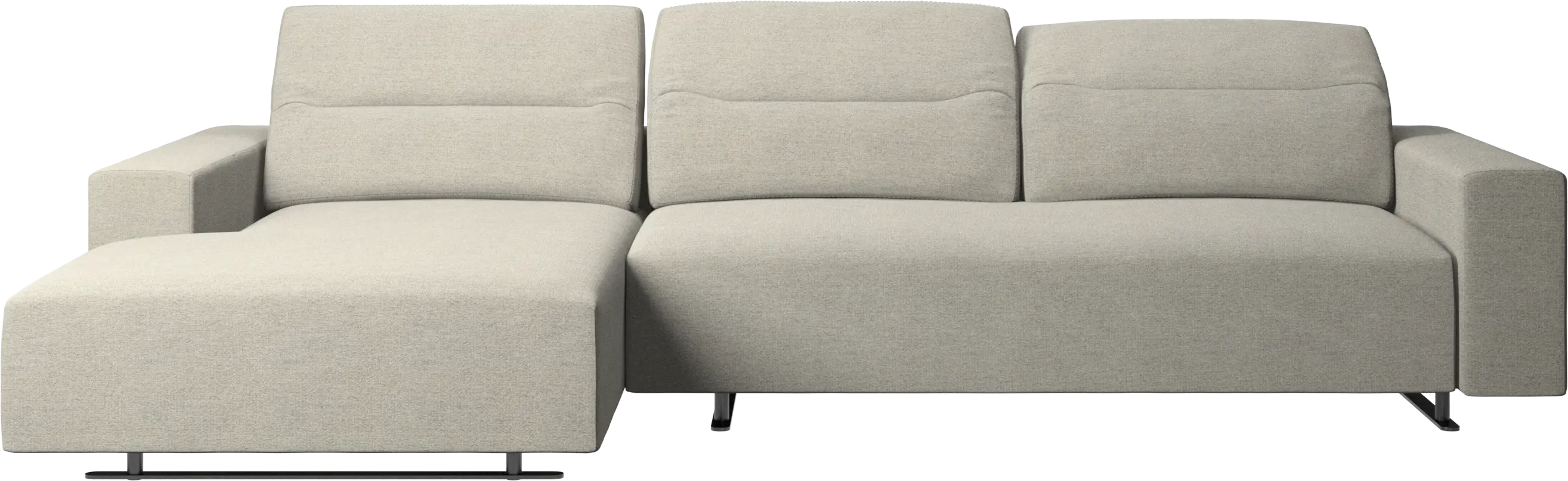 Hampton sofa med justerbar ryg, lounge modul og opbevaring venstre side