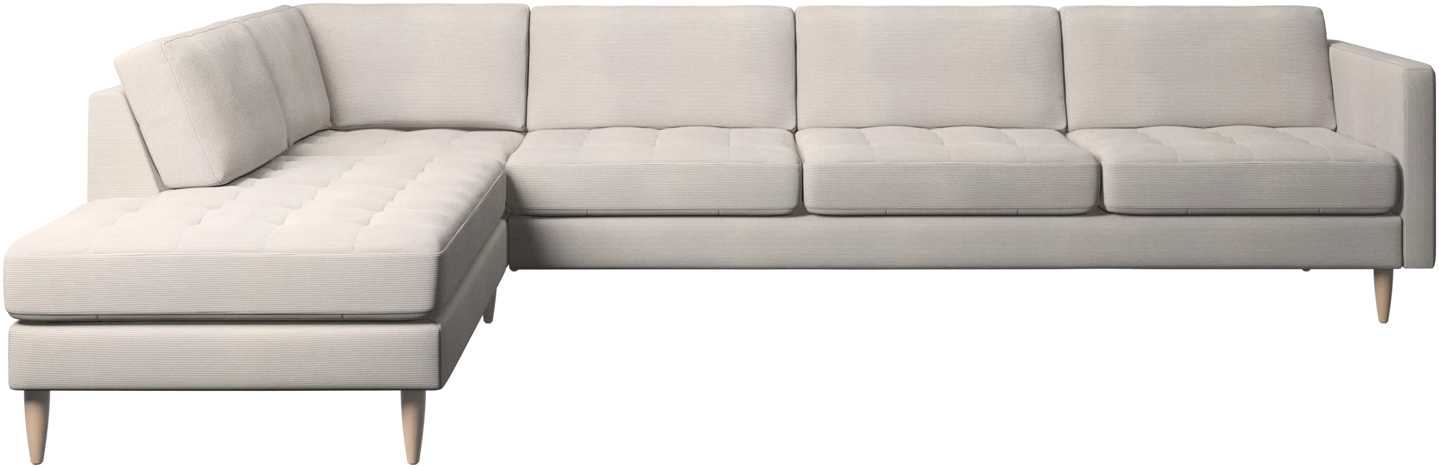 Osaka corner sofa with lounging unit, tufted seat