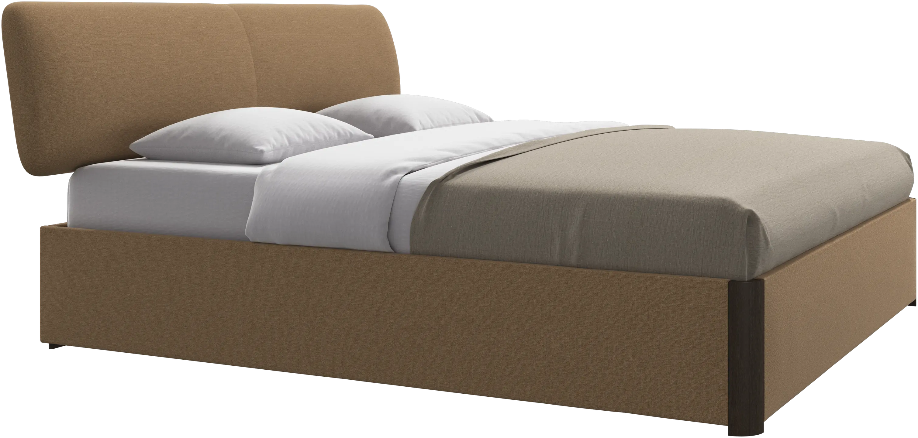 Element bed, bed-mounted headboard, with slats and storage solution, excl. mattress
