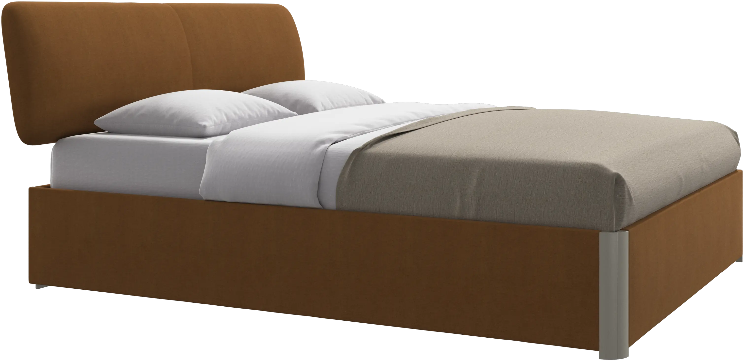 Element bed, bed-mounted headboard, with slats and storage solution, excl. mattress