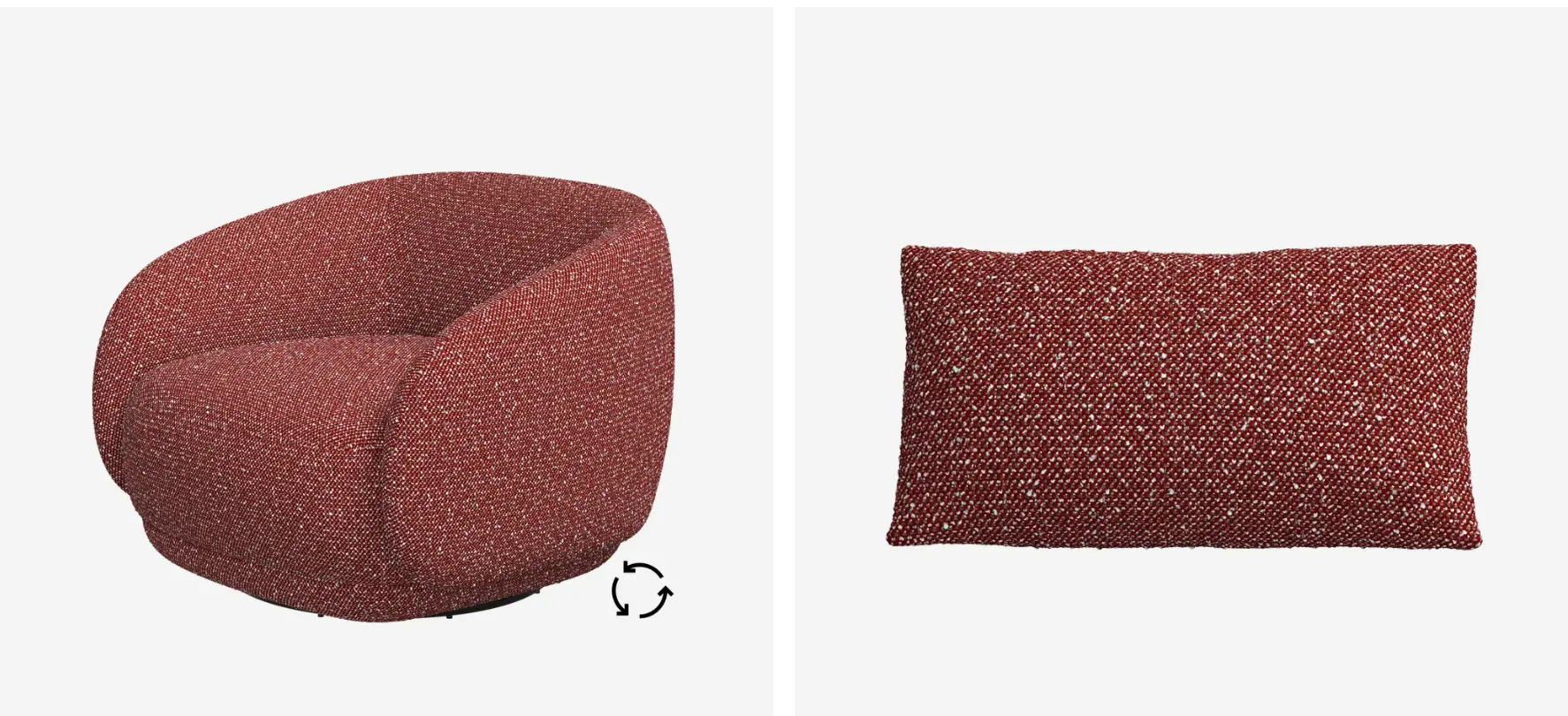 Armchairs BOLZANO SWIVEL + BERGAMO CUSHION RED AVELLINO / OSH09 - 25%