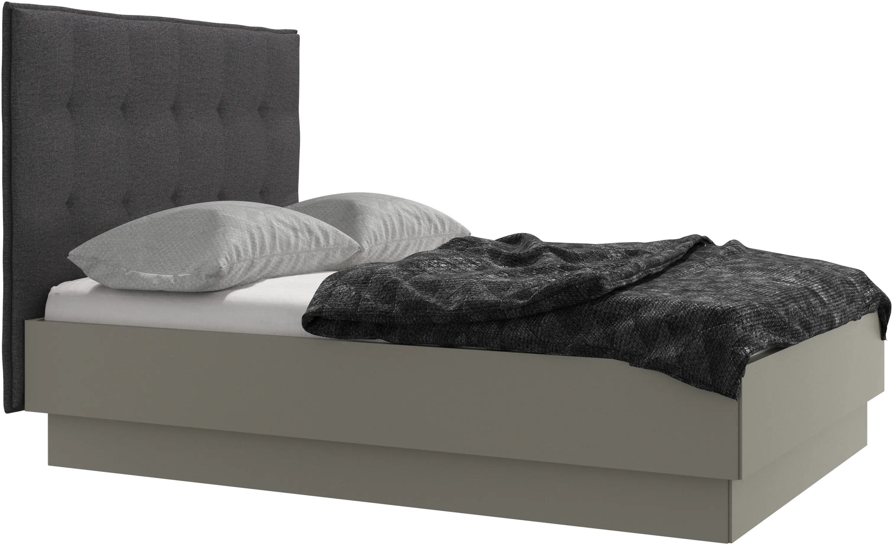 Lugano storage bed with lift-up frame and slats, excl. mattress