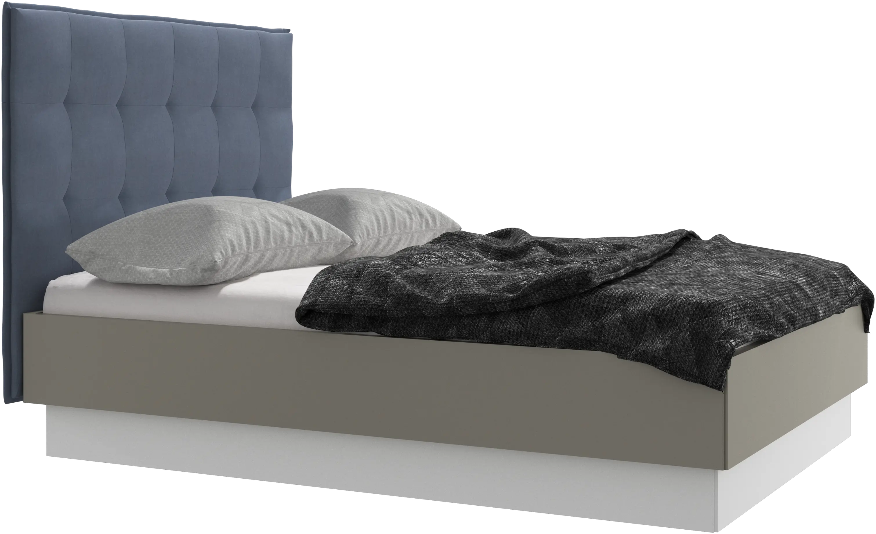 Lit Lugano avec rangement intégré, sommier inclus, hors matelas