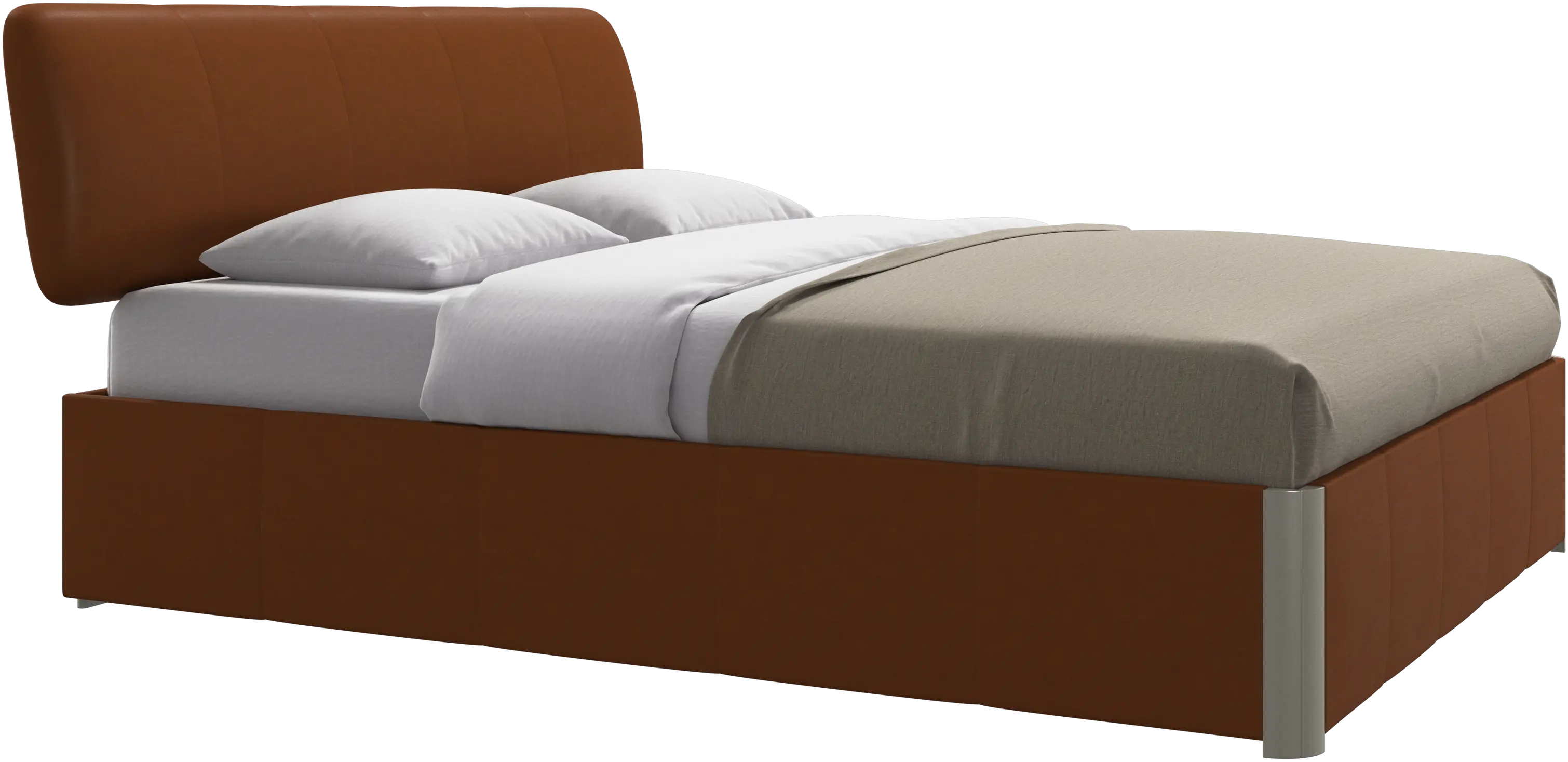 Element bed, bed-mounted headboard, with slats and storage solution, excl. mattress