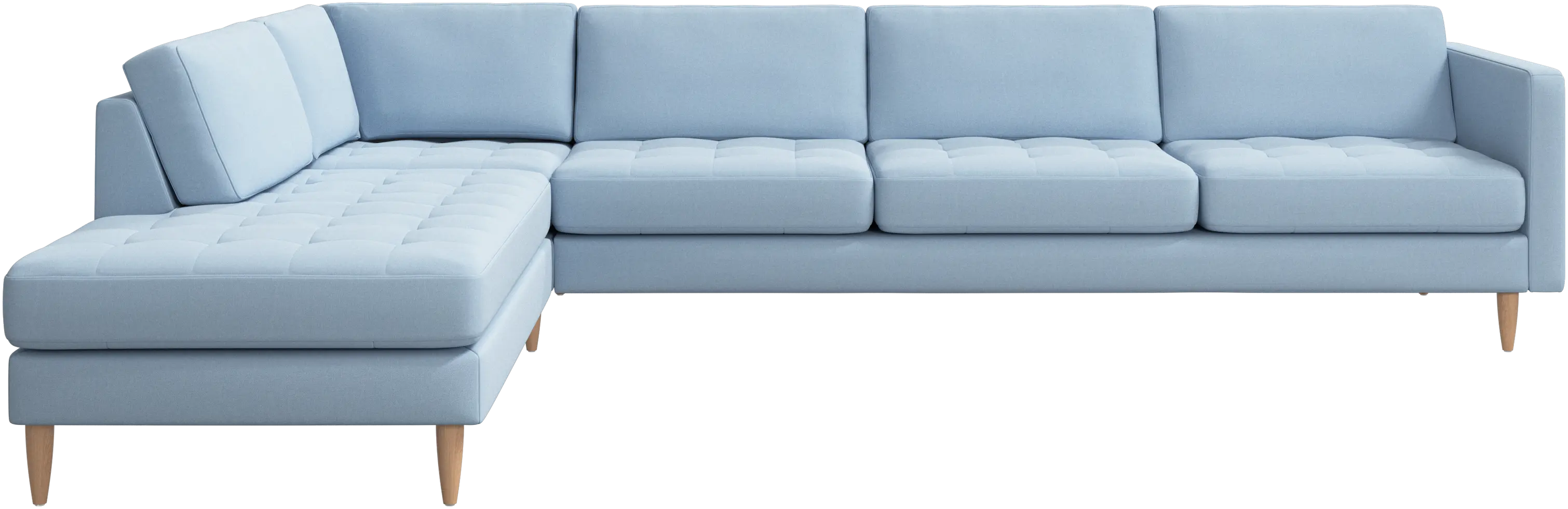 Osaka corner sofa with lounging unit, tufted seat