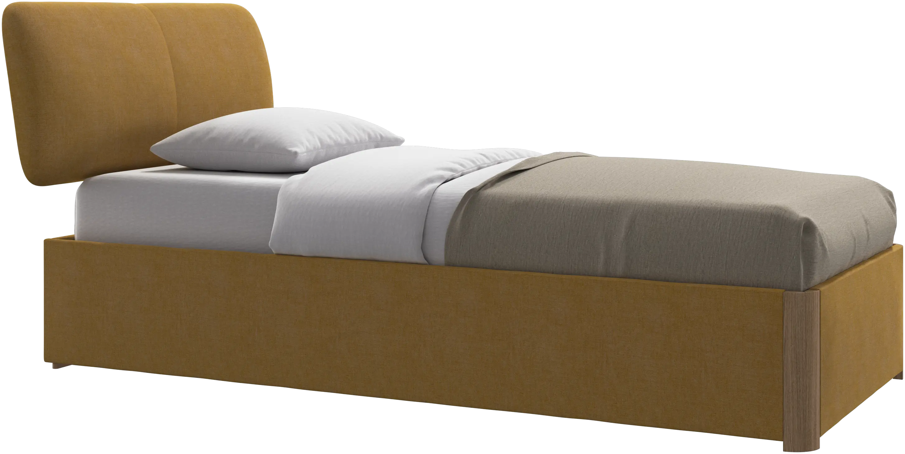 Element cama, cabecero montado en la cama, con láminas y solución de almacenamiento, excl. colchón