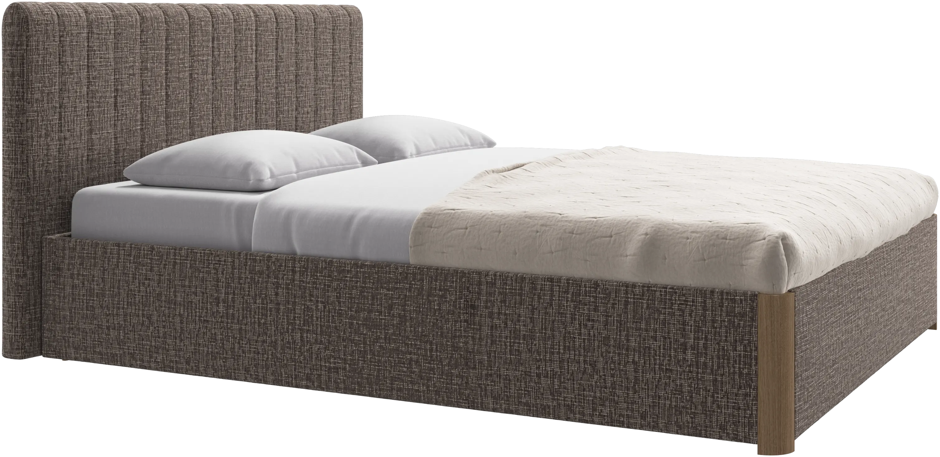 Element bed, bed-mounted headboard, with slats and storage solution, excl. mattress