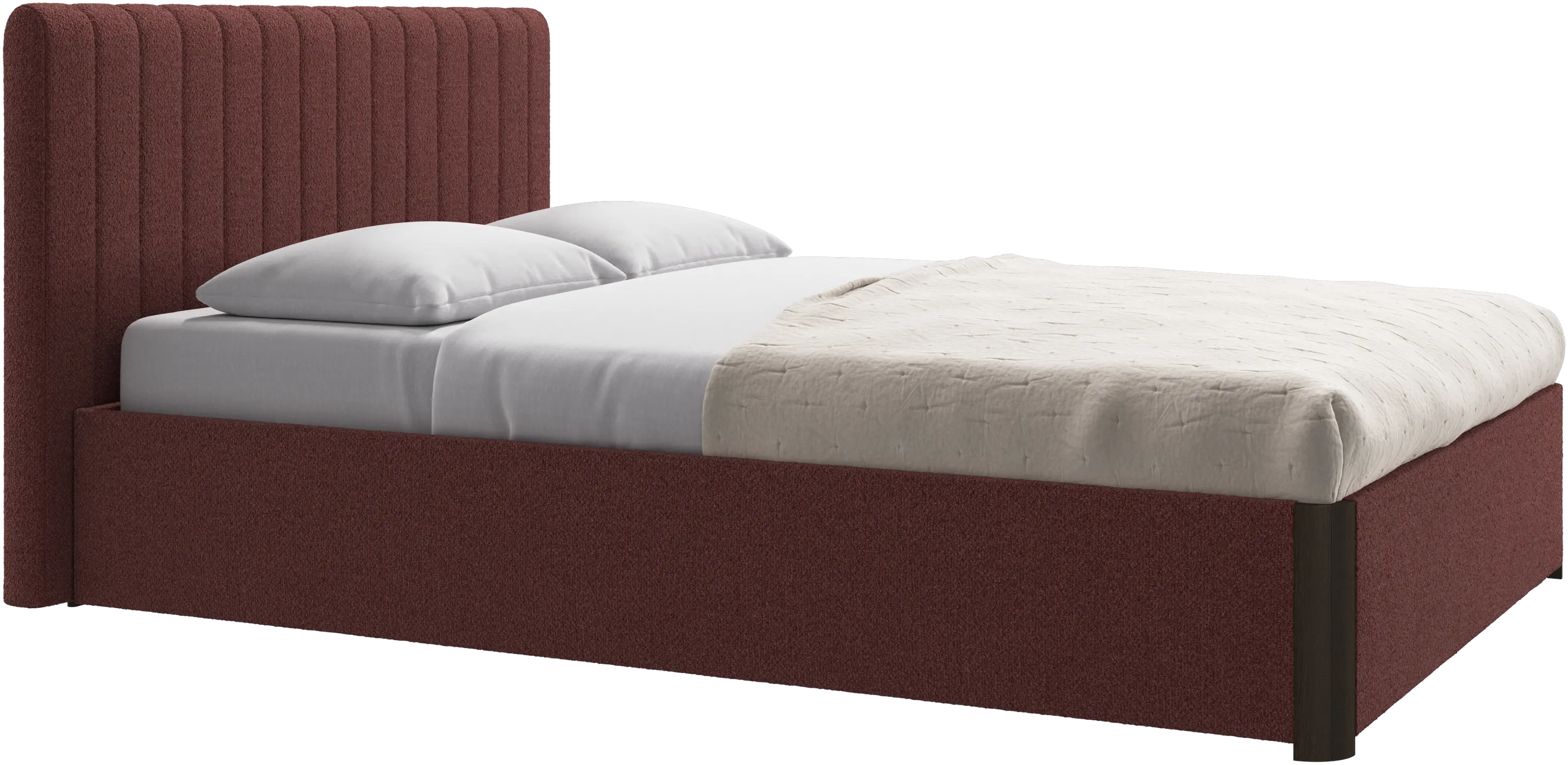 Element bed, bed-mounted headboard, with slats and storage solution, excl. mattress