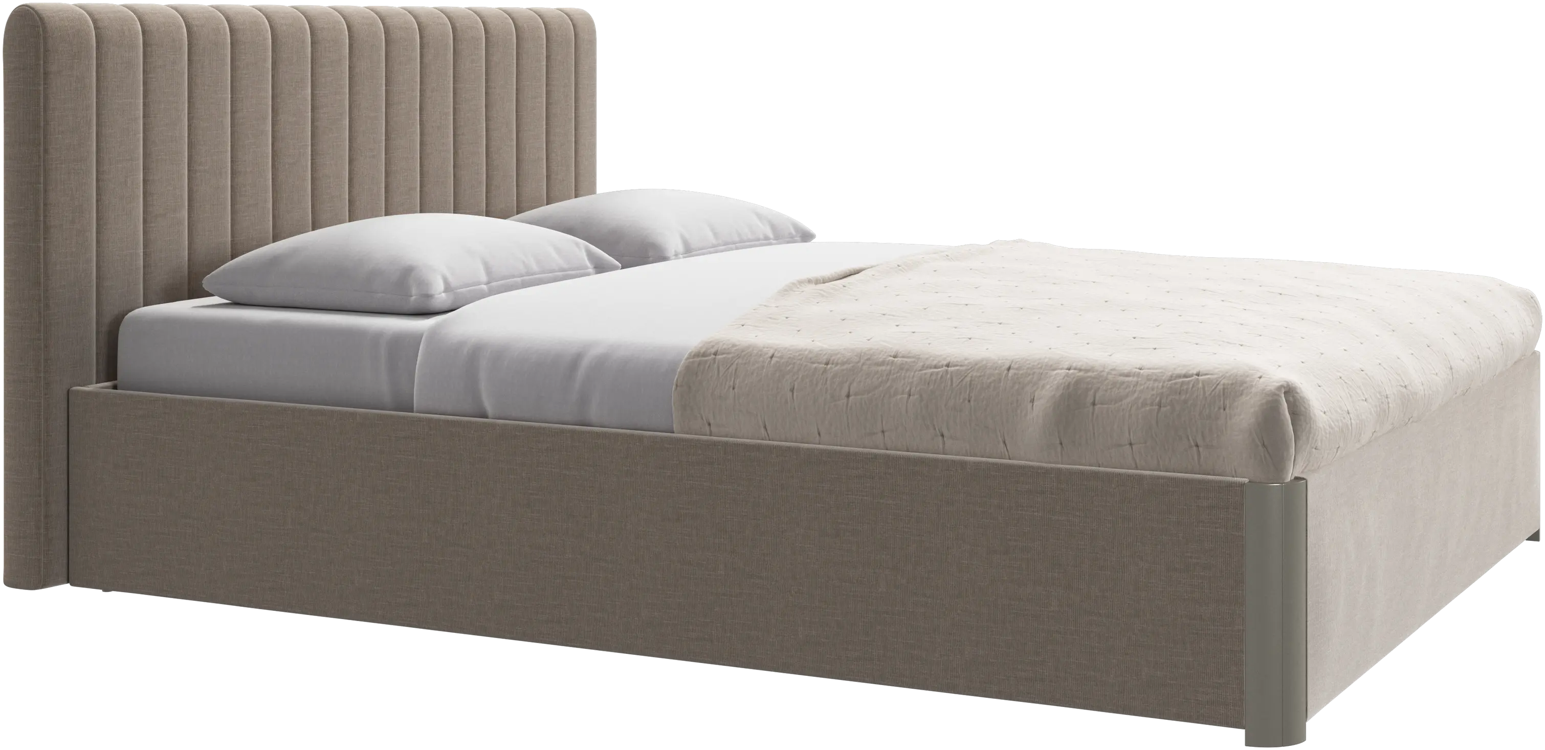 Element bed, bedgemonteerd hoofdbord, met latten en opbergoplossing, excl. matras