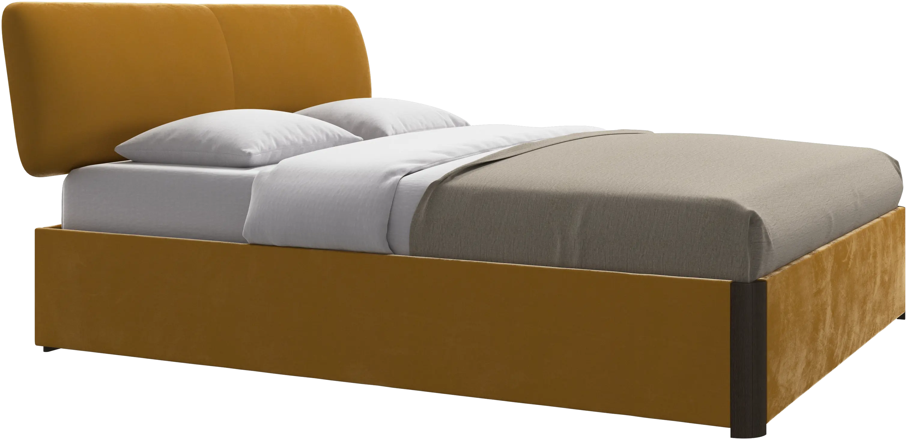 Element bed, bed-mounted headboard, with slats and storage solution, excl. mattress