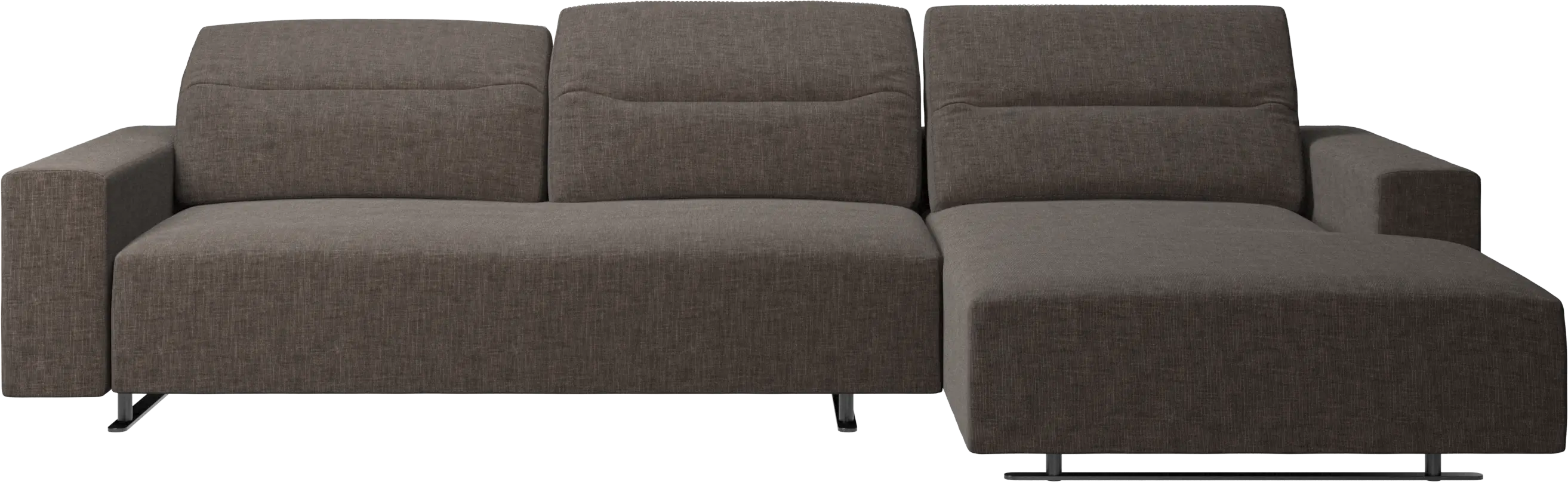 Hampton sofa with adjustable back, resting unit and storage right side