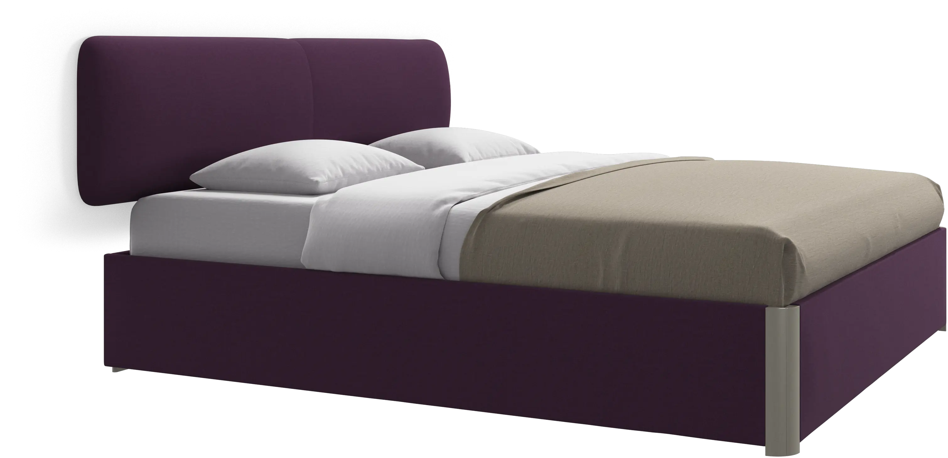 Element bed, wall-mounted headboard, with slats and storage solution, excl. mattress
