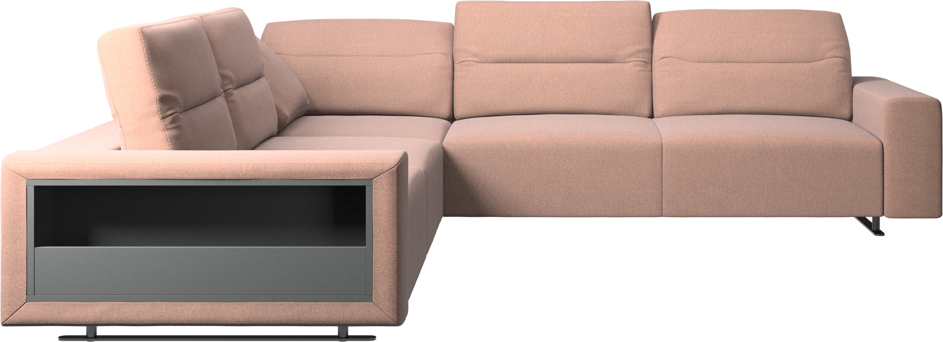 Γωνιακός καναπές Hampton με ρυθμιζόμενη πλάτη και αποθηκευτικό χώρο στην αριστερή πλευρά