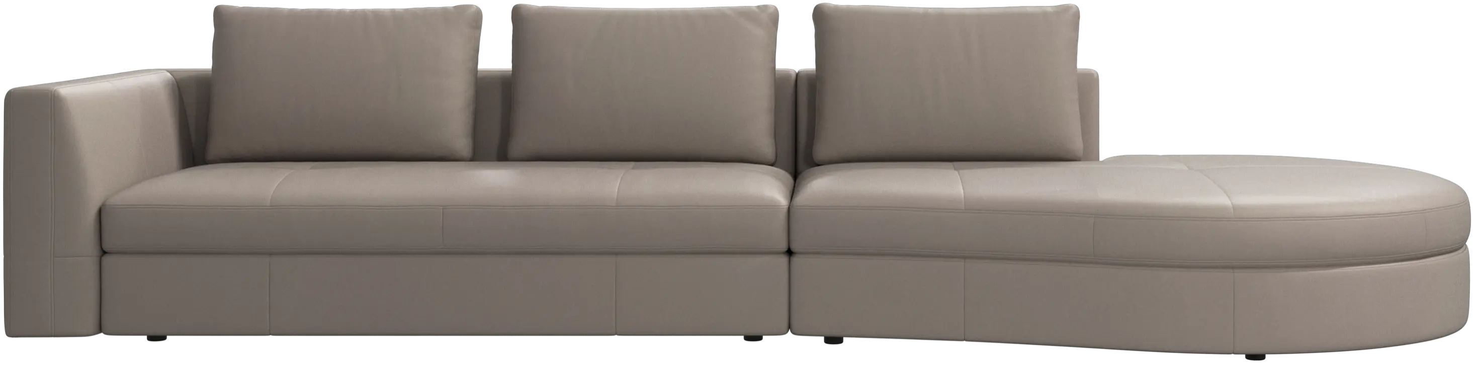 Bergamo sofa with round lounging unit,right