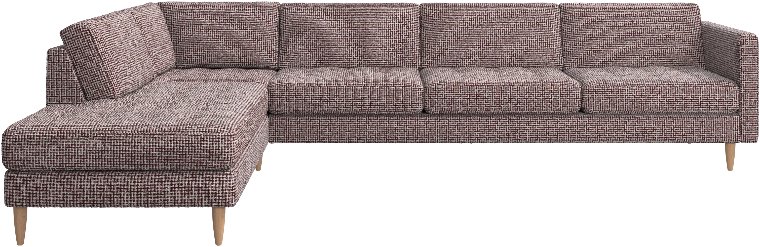 Canapé d'angle Osaka avec chaise longue, assise capitonnée