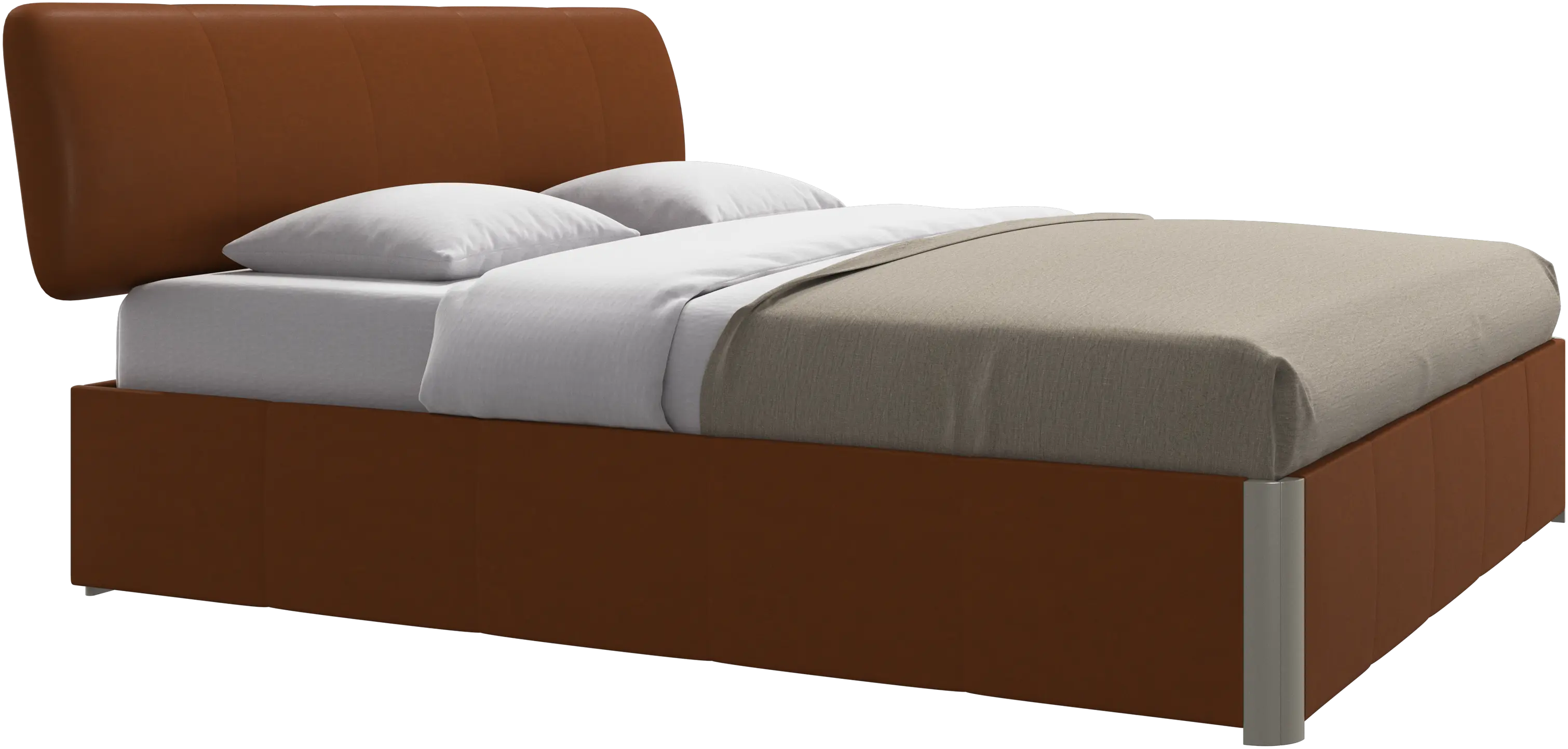 Element bed, bed-mounted headboard, with slats and storage solution, excl. mattress