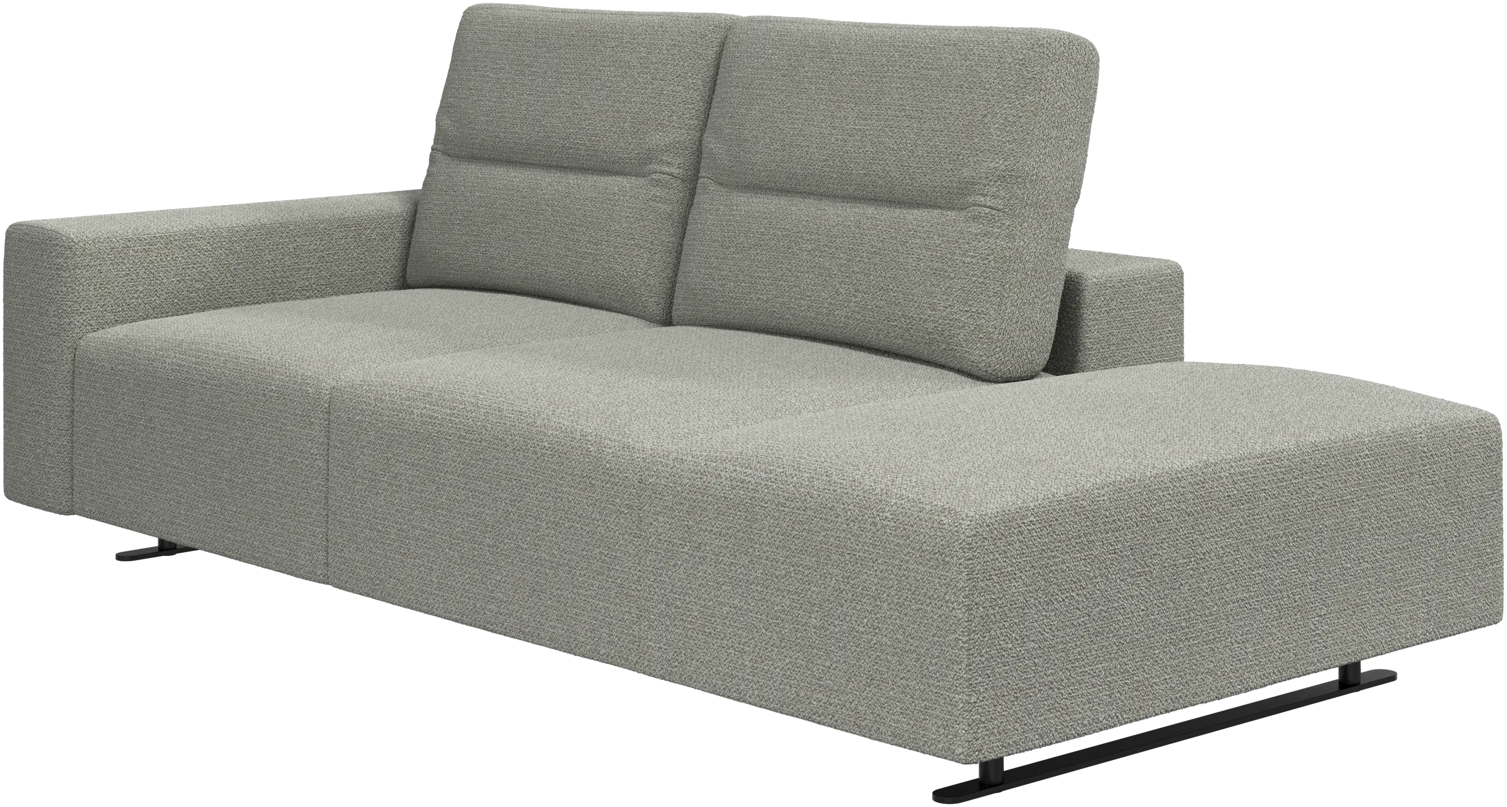 Hampton sofa with adjustable back and lounging unit right side, armrest left
