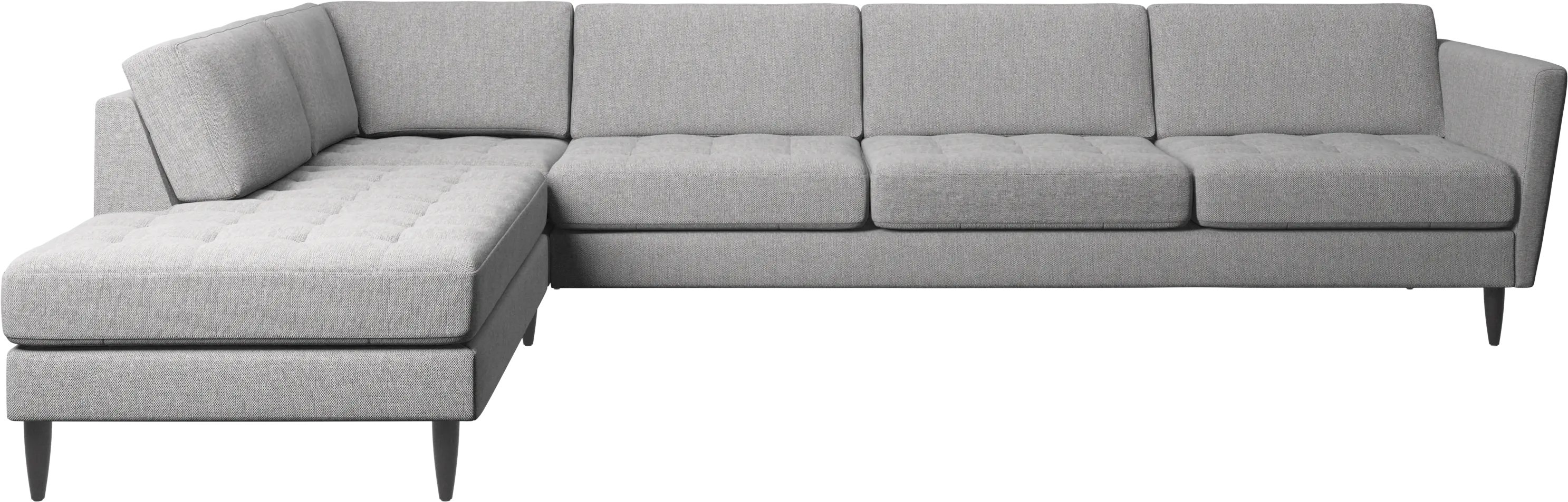 Osaka corner sofa with lounging unit, tufted seat