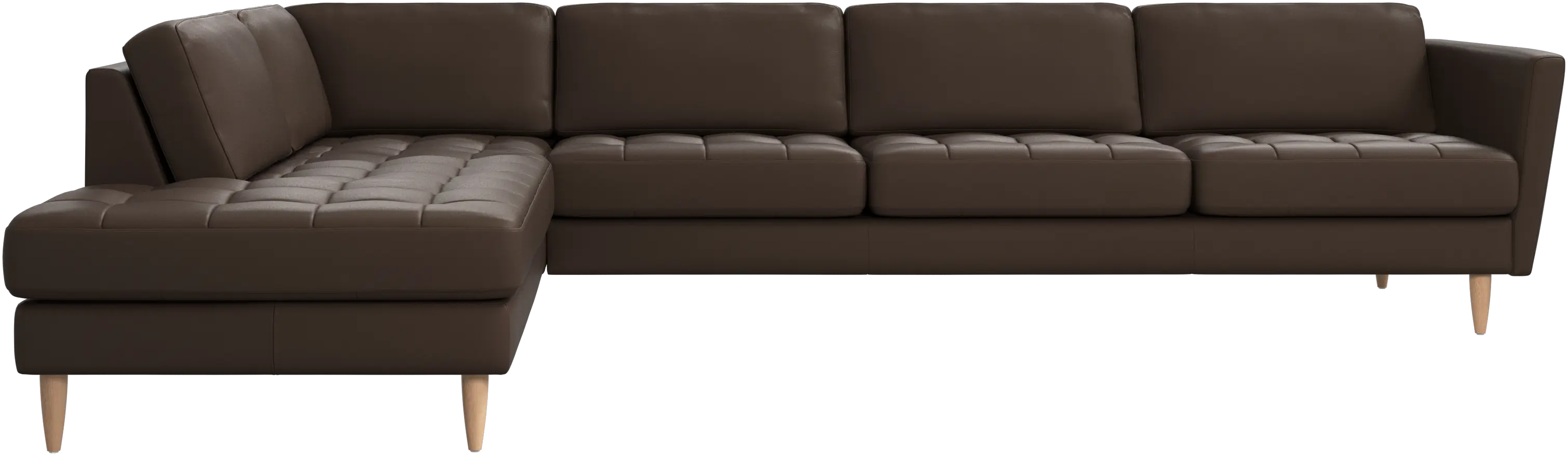 Osaka corner sofa with lounging unit, tufted seat