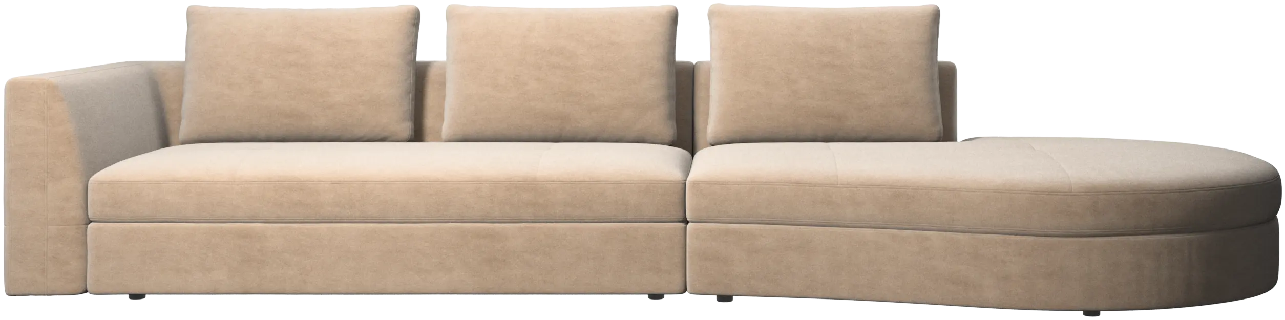 Bergamo sofa with round lounging unit,right