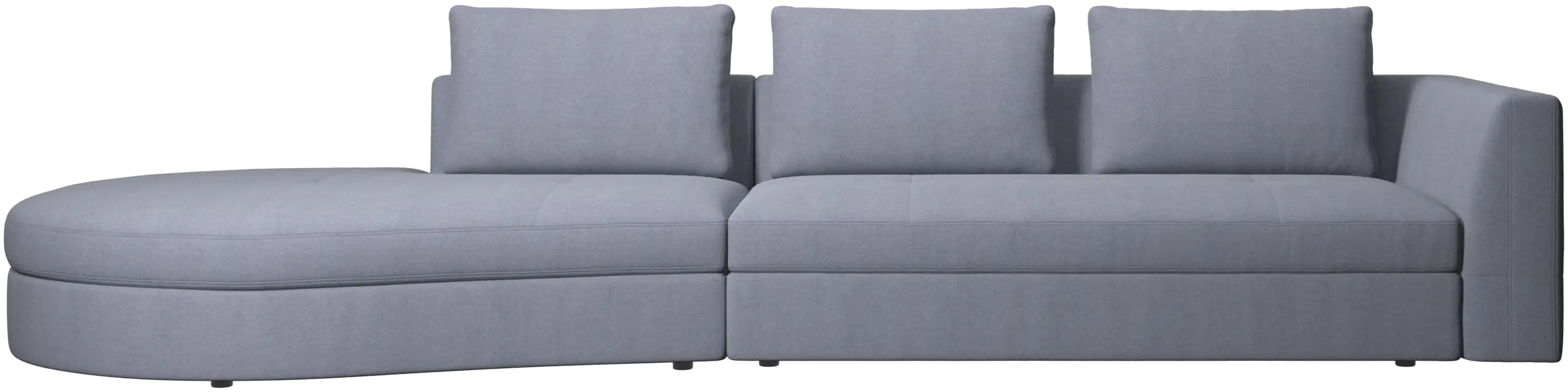 Bergamo sofa with round lounging unit, left