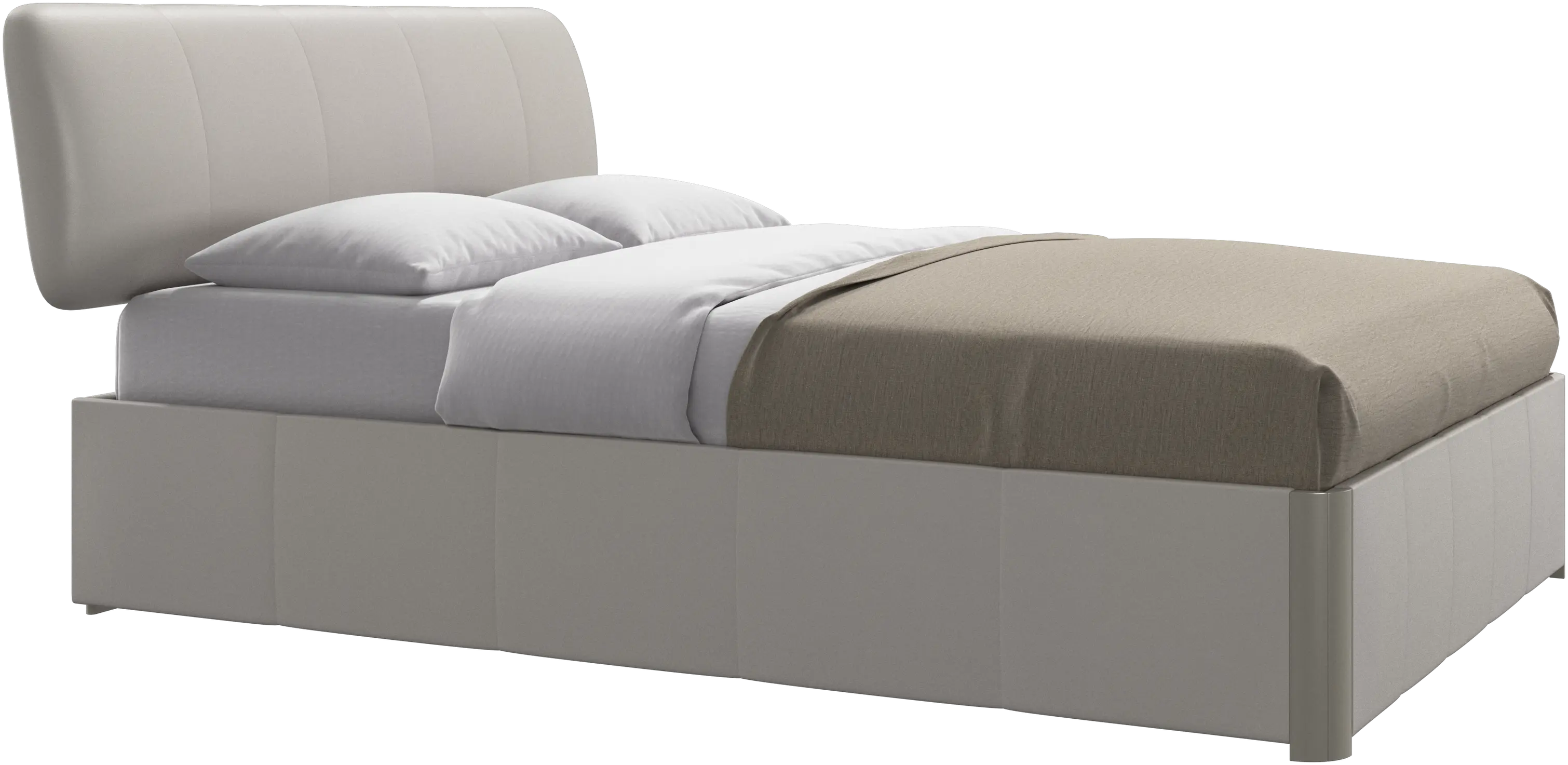 Element bed, bed-mounted headboard, with slats and storage solution, excl. mattress