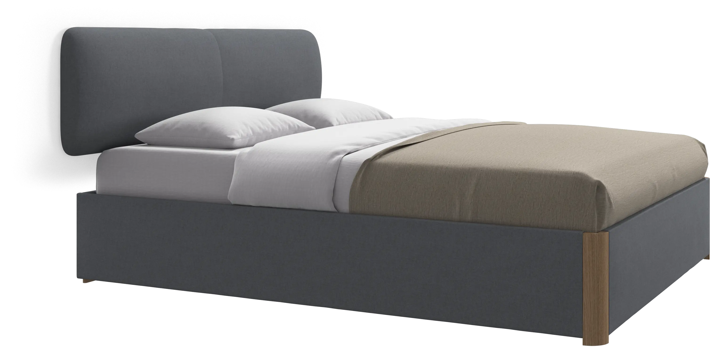 Element bed, wall-mounted headboard, with slats and storage solution, excl. mattress