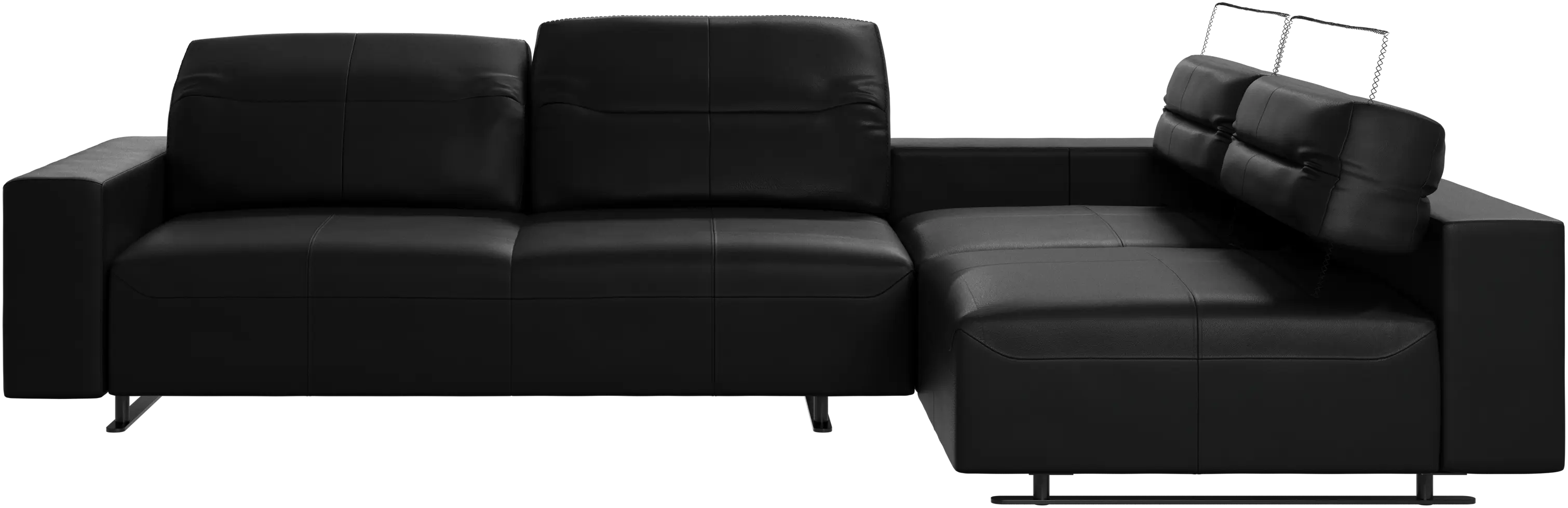 Hampton corner sofa with adjustable back and storage on left side