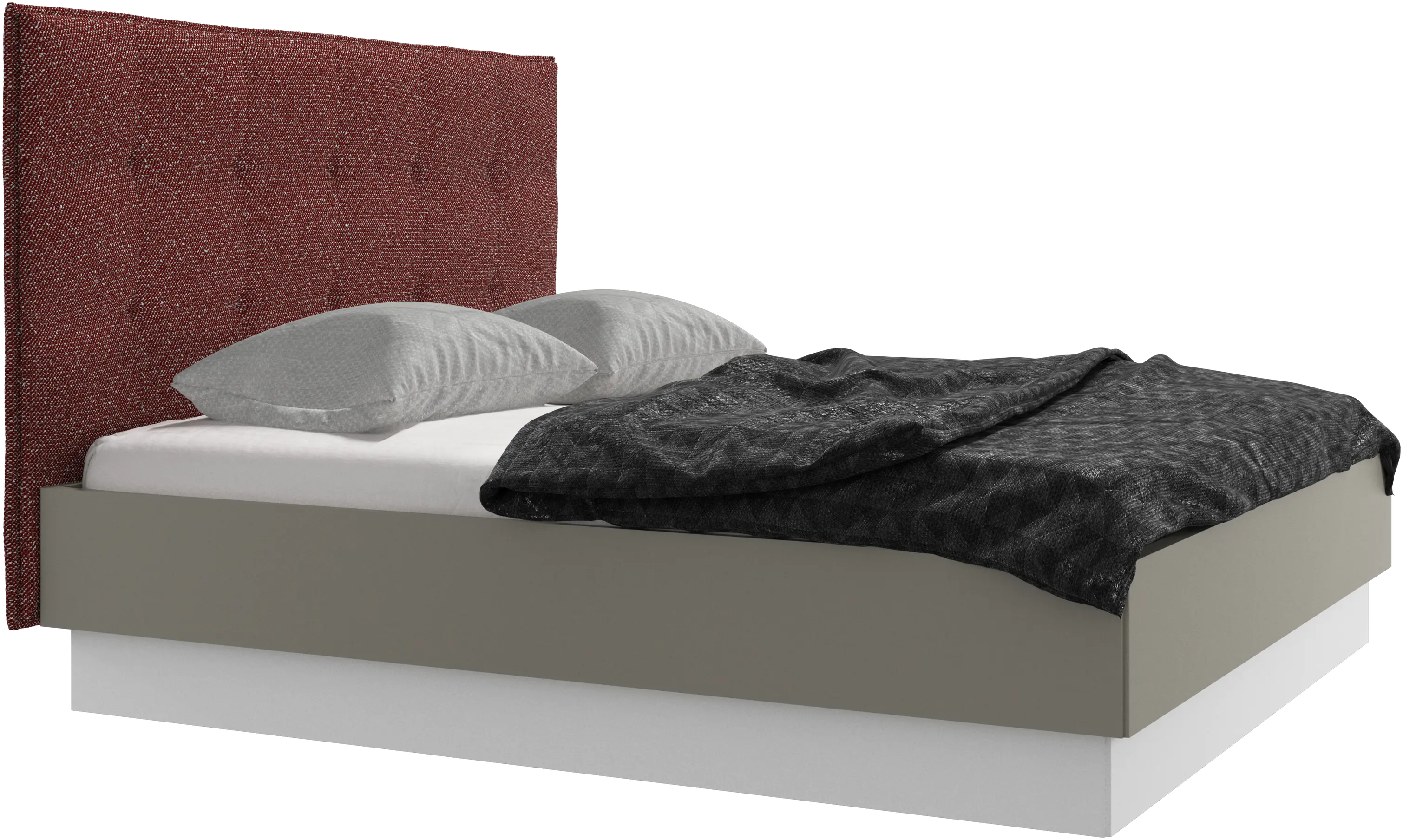 Lugano storage bed with lift-up frame and slats, excl. mattress