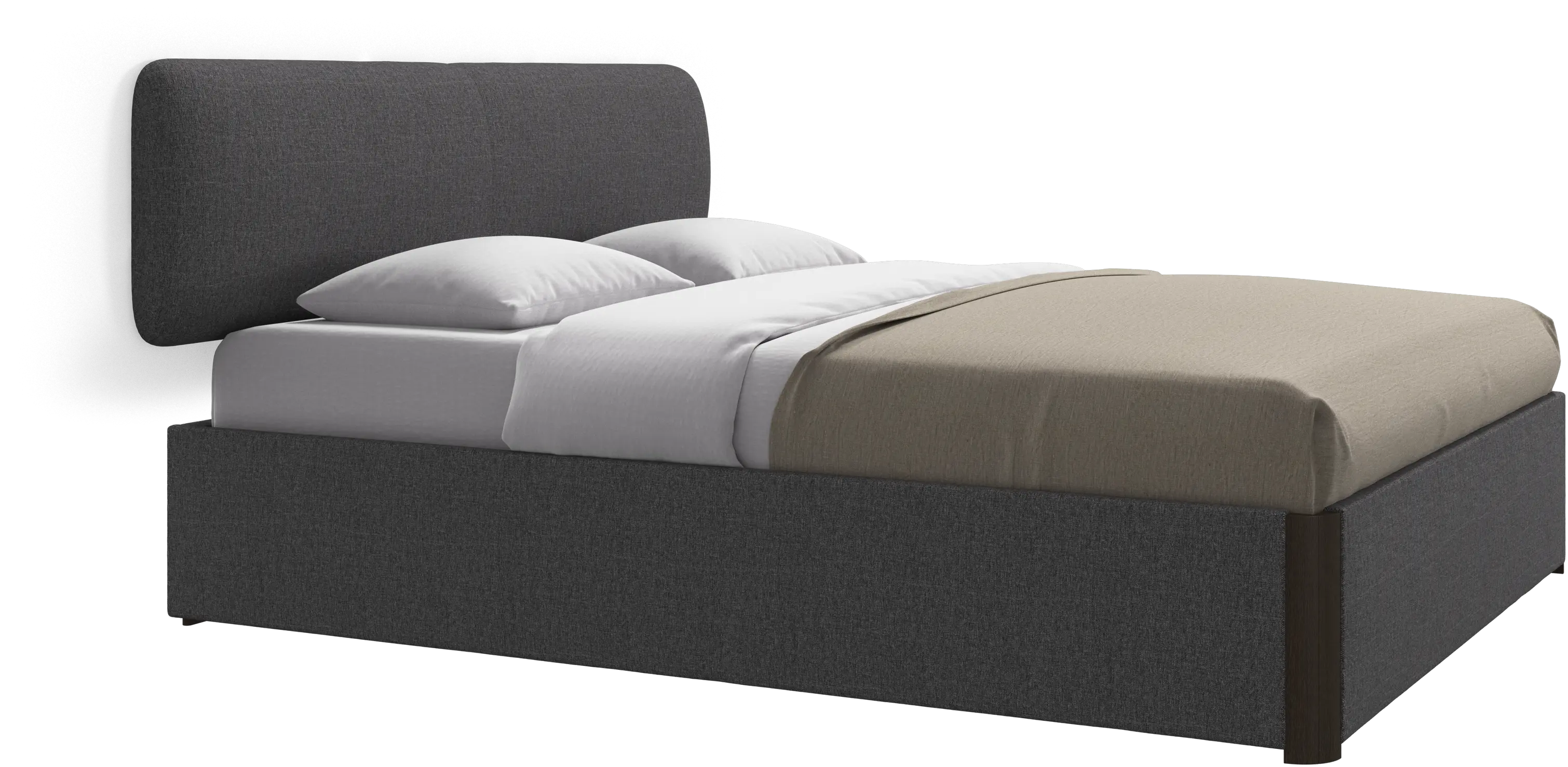 Element lit, tête de lit murale, avec lattes et solution de stockage, excl. matelas