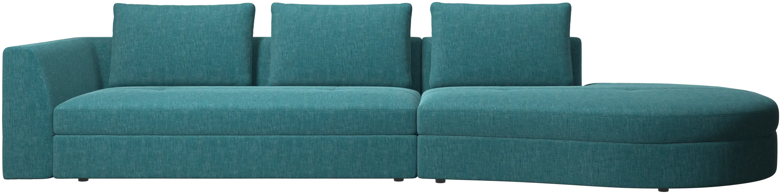 Bergamo sofa with round lounging unit,right
