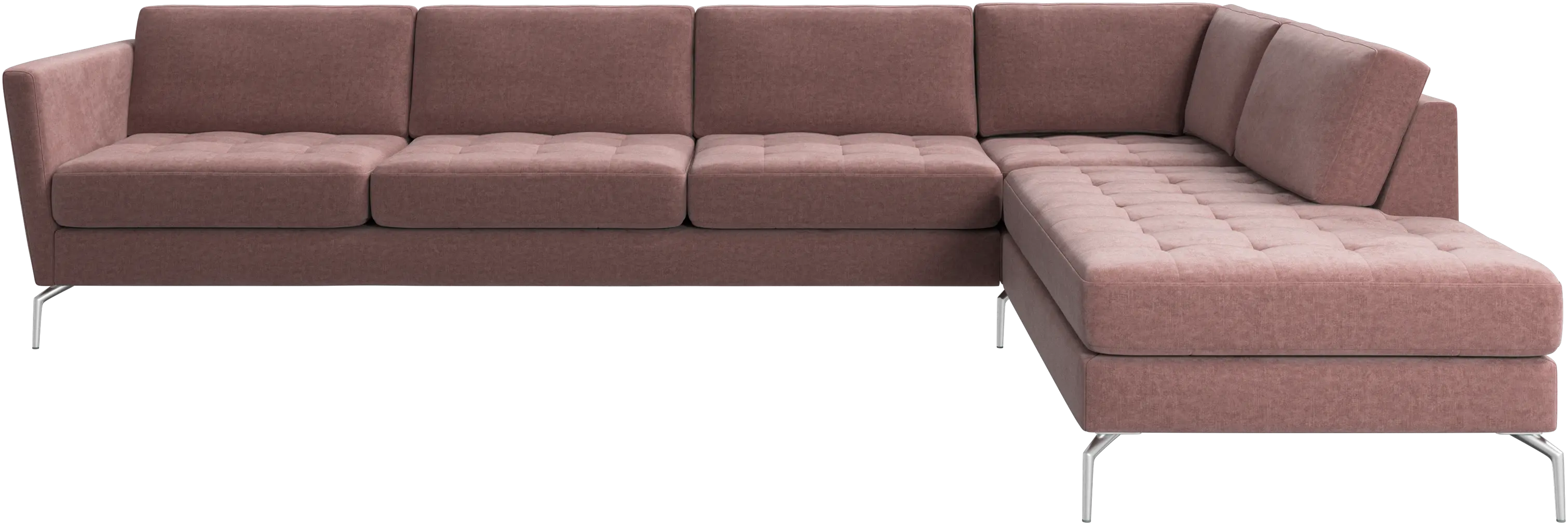 Osaka corner sofa with lounging unit, tufted seat