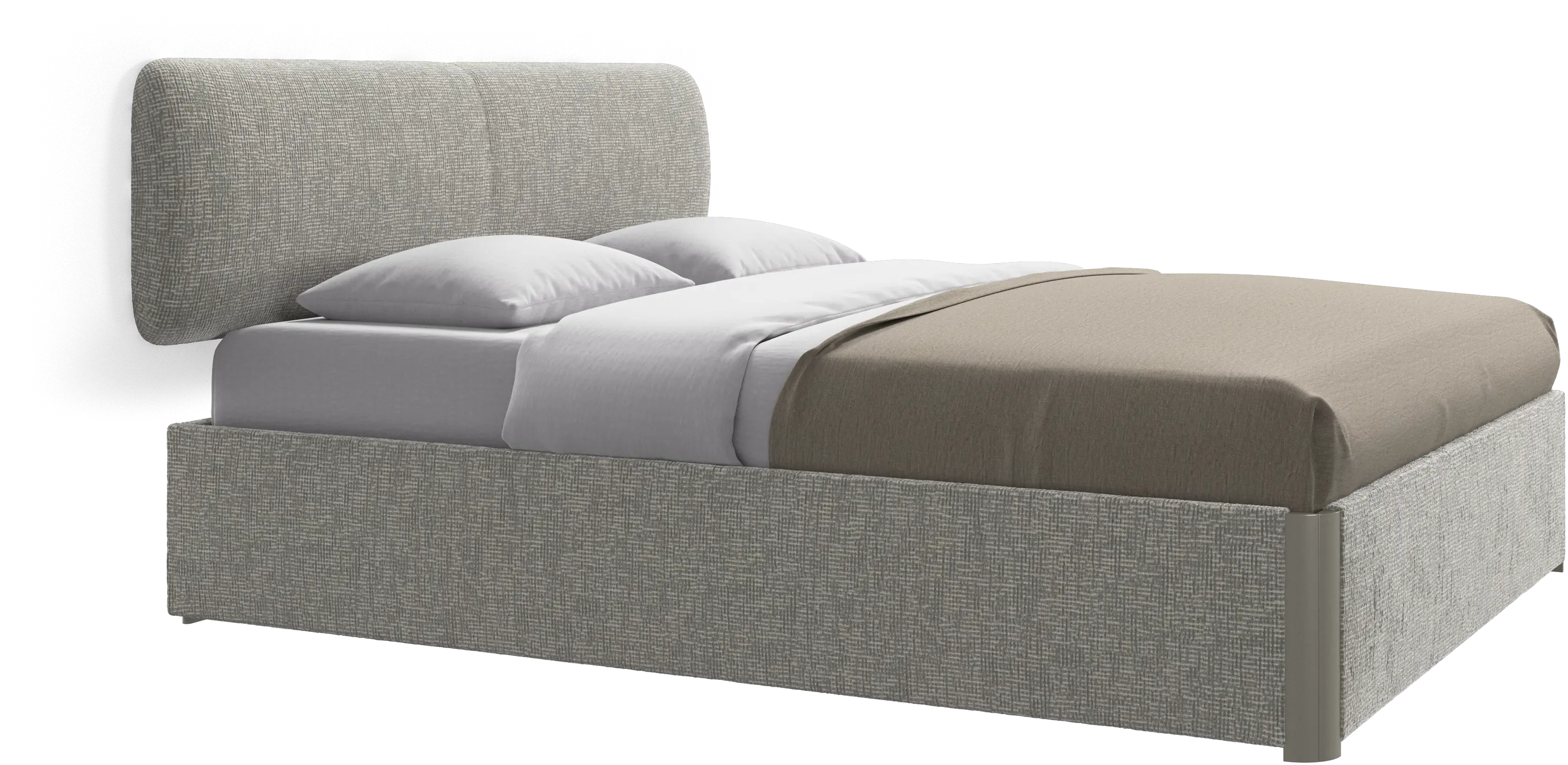 Element bed, wall-mounted headboard, with slats and storage solution, excl. mattress