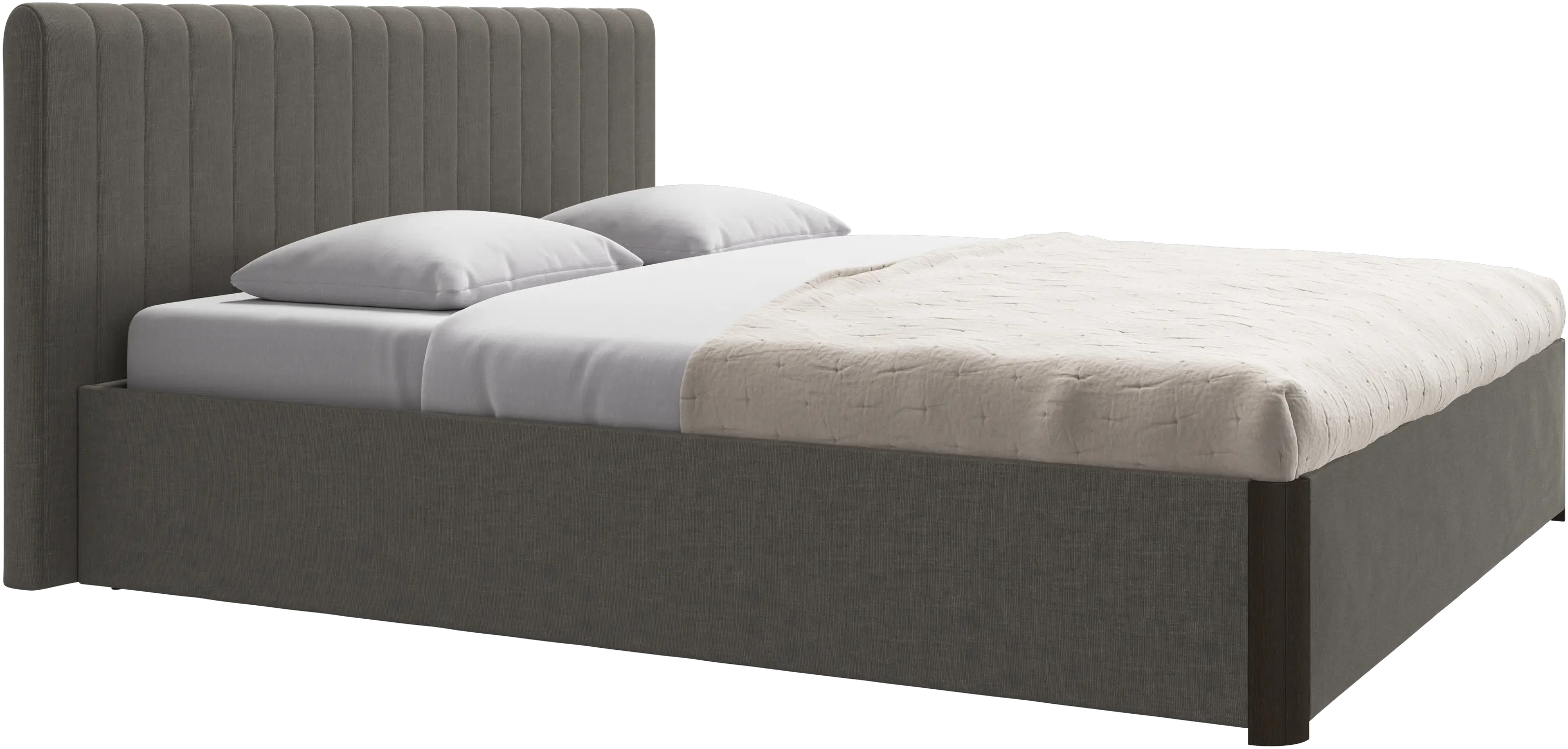 Element bed, bed-mounted headboard, with slats and storage solution, excl. mattress