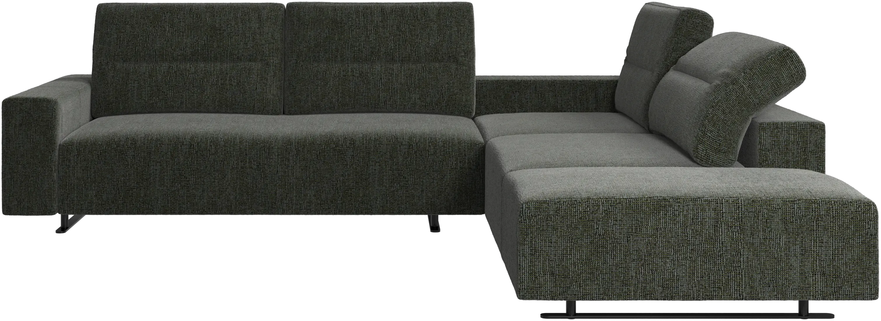 Hampton corner sofa with adjustable back and storage on left side