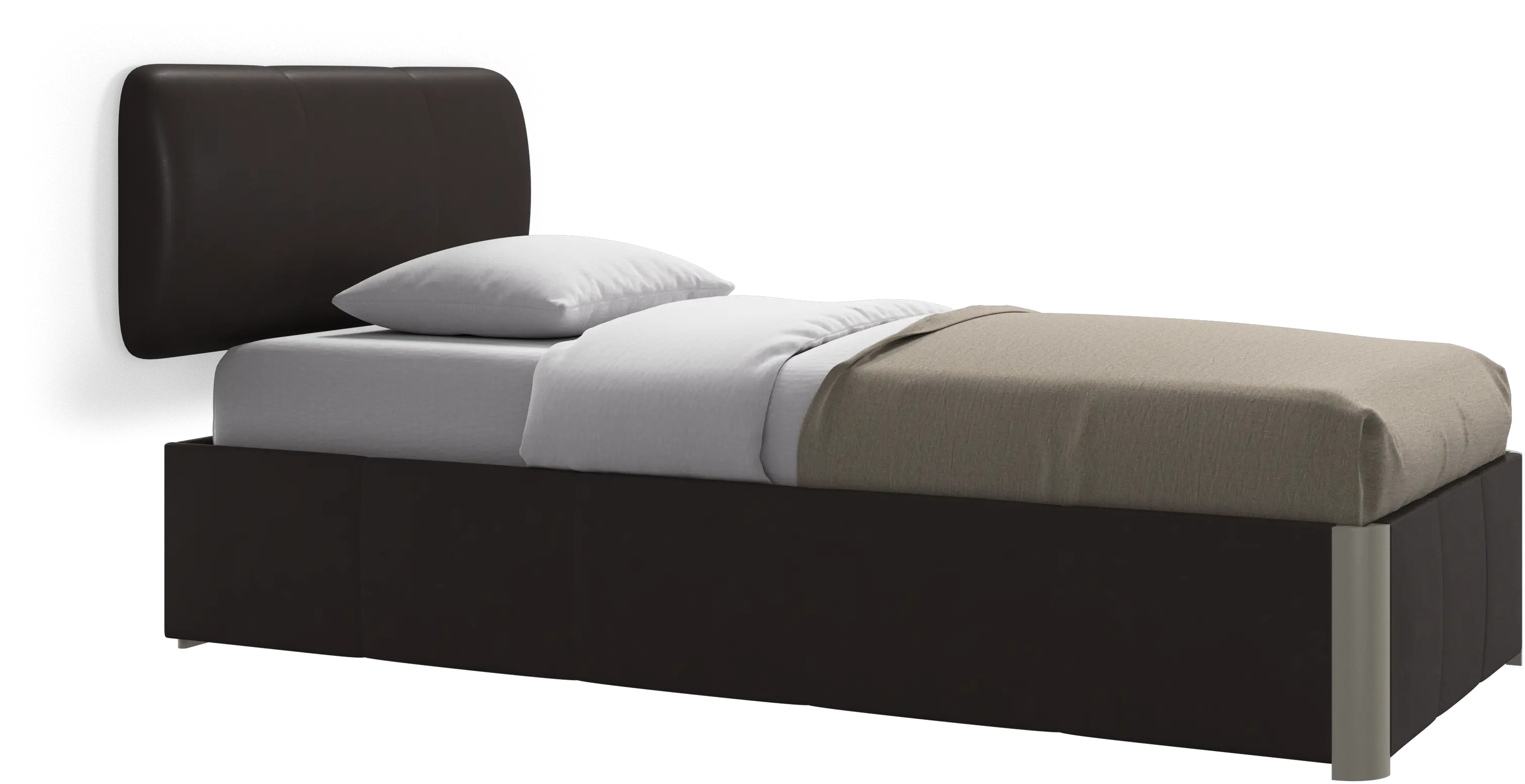 Element bed, wall-mounted headboard, with slats and storage solution, excl. mattress